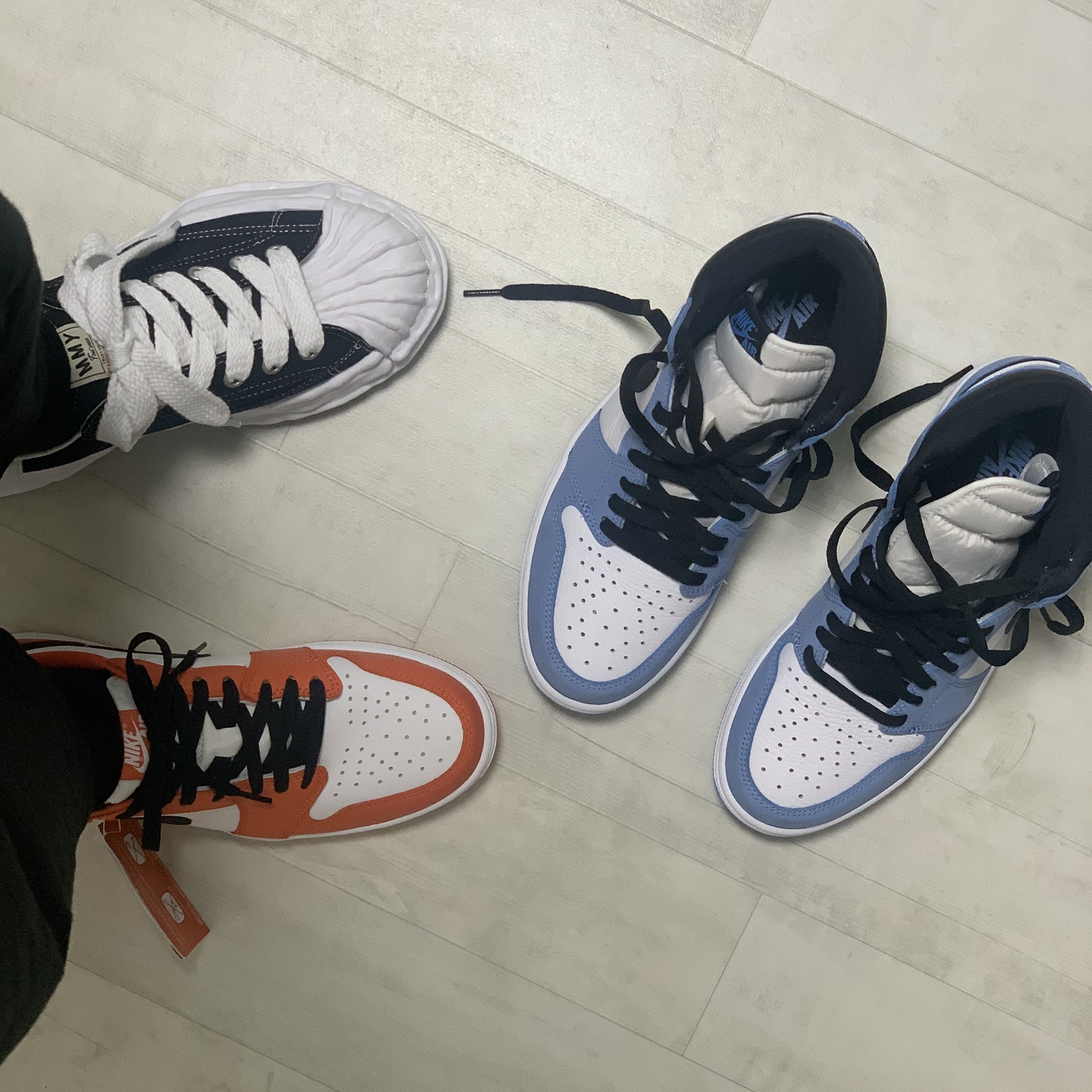 Maison Mihara Yasuhiro Blakey OG Sole Canvas Low-top Sneakers Black, Jordan 1 Low OG Starfish 착용 스타일 - 1