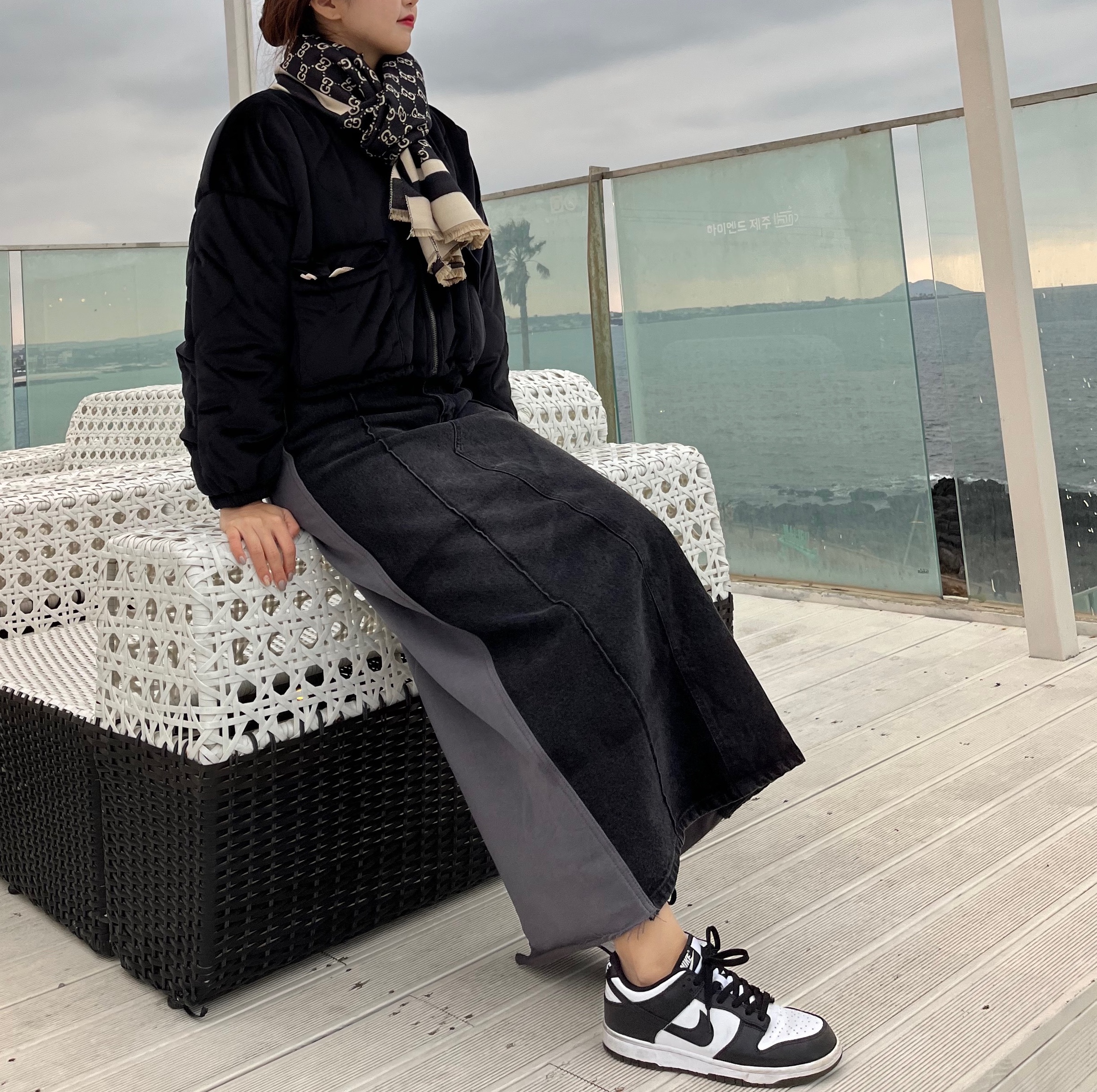 (W) Nike Dunk Low Black 착용 스타일