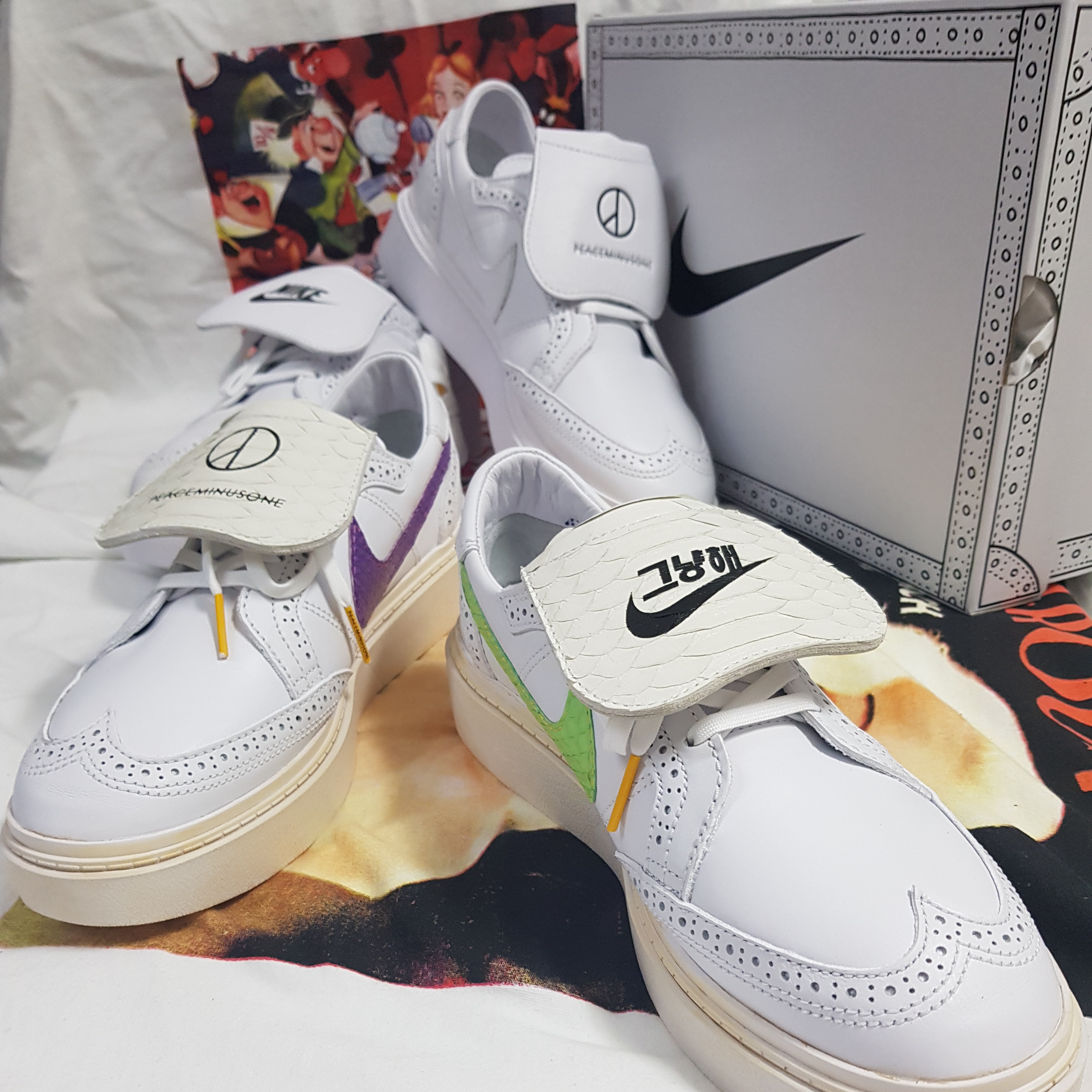 Nike x Peaceminusone Kwondo1 White 착용 스타일 - 5