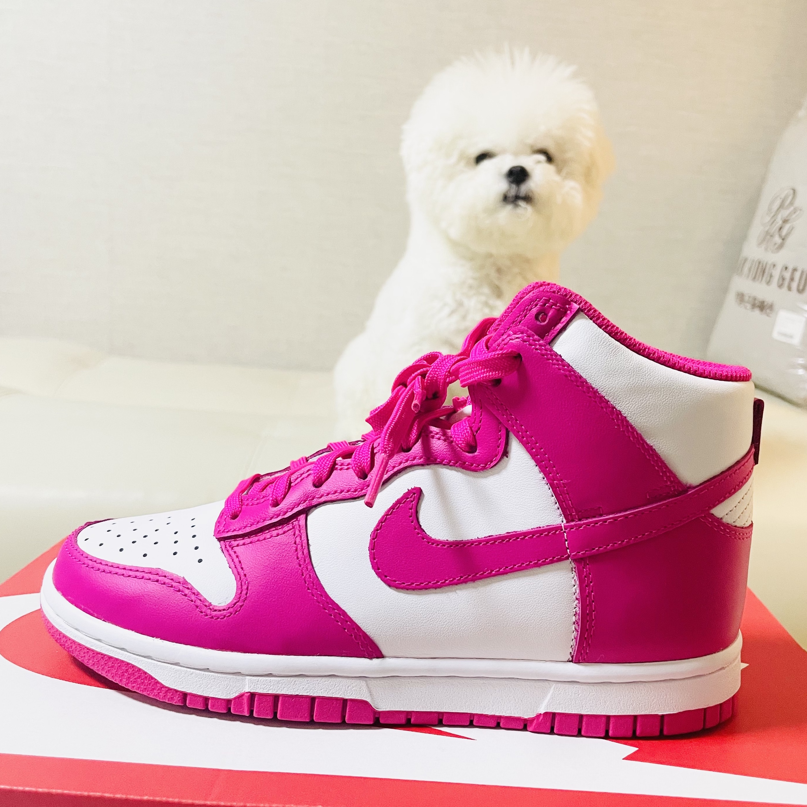 (W) Nike Dunk High Pink Prime 착용 스타일