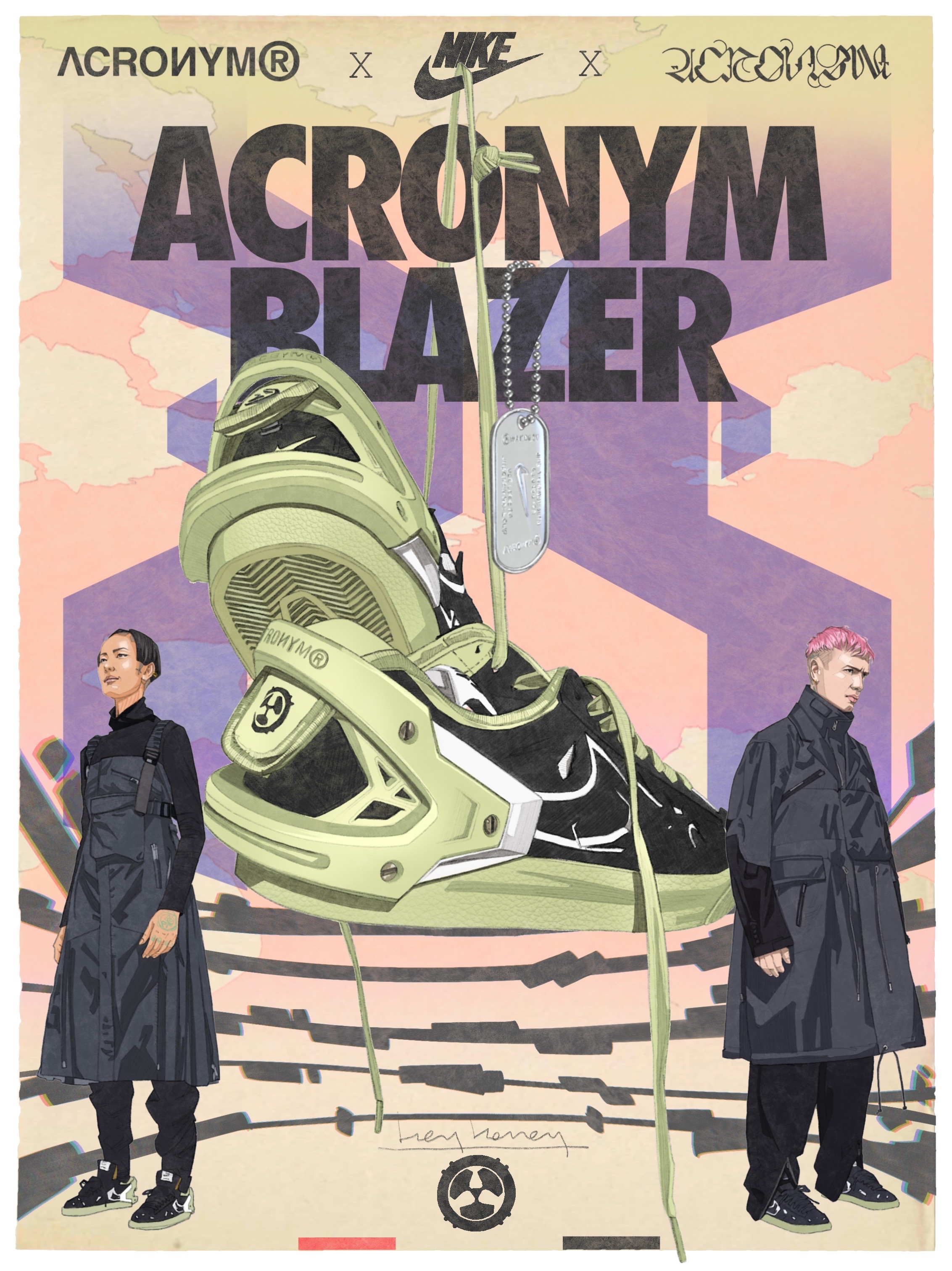 Nike x Acronym Blazer Low Black 착용 스타일 - 2