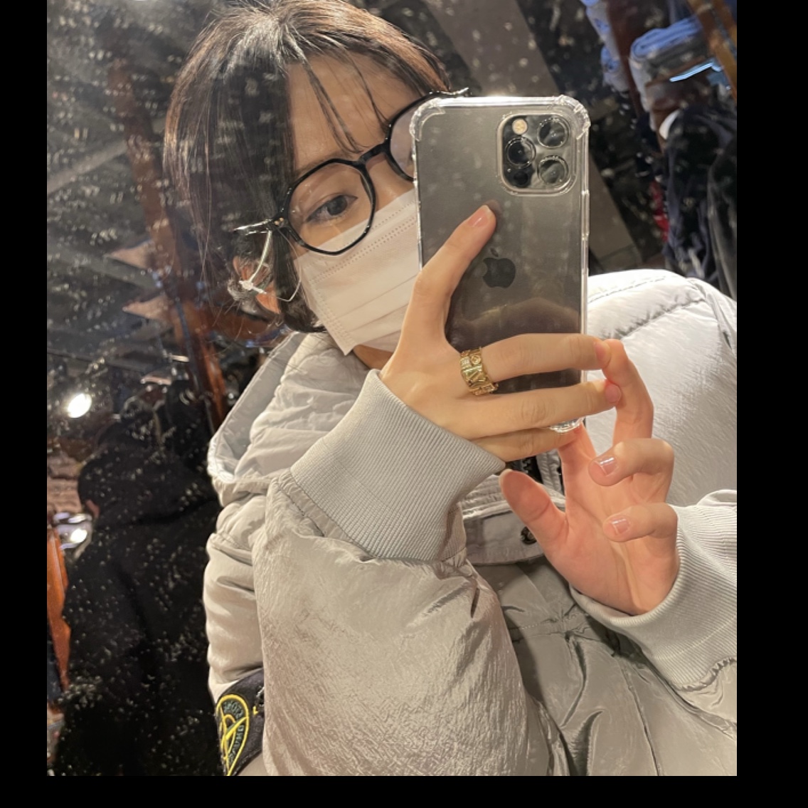 Stone Island 44508 Nylon Metal Down-TC Jacket Light Grey - 21FW 착용 스타일