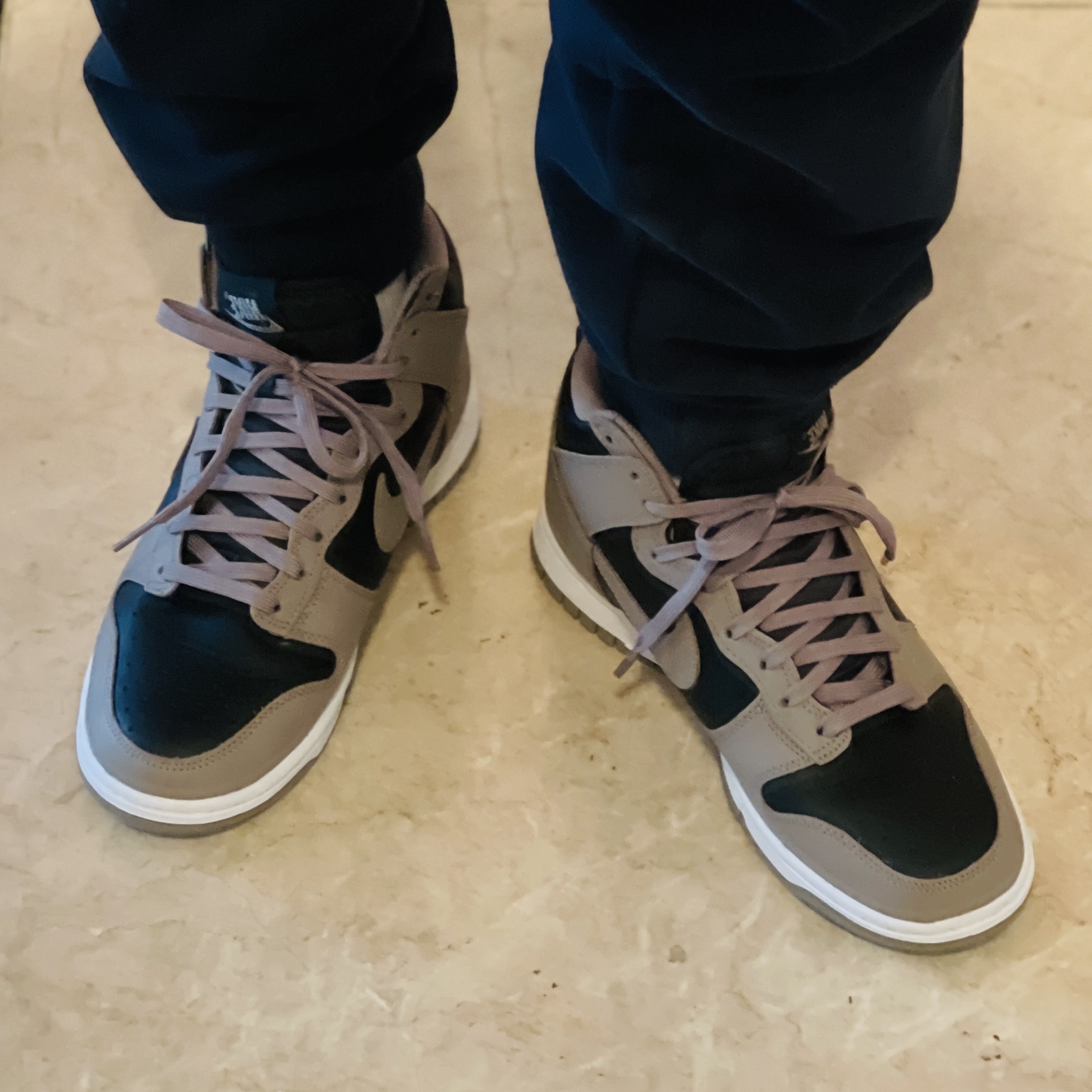 (W) Nike Dunk High Moon Fossil 착용 스타일 - 2