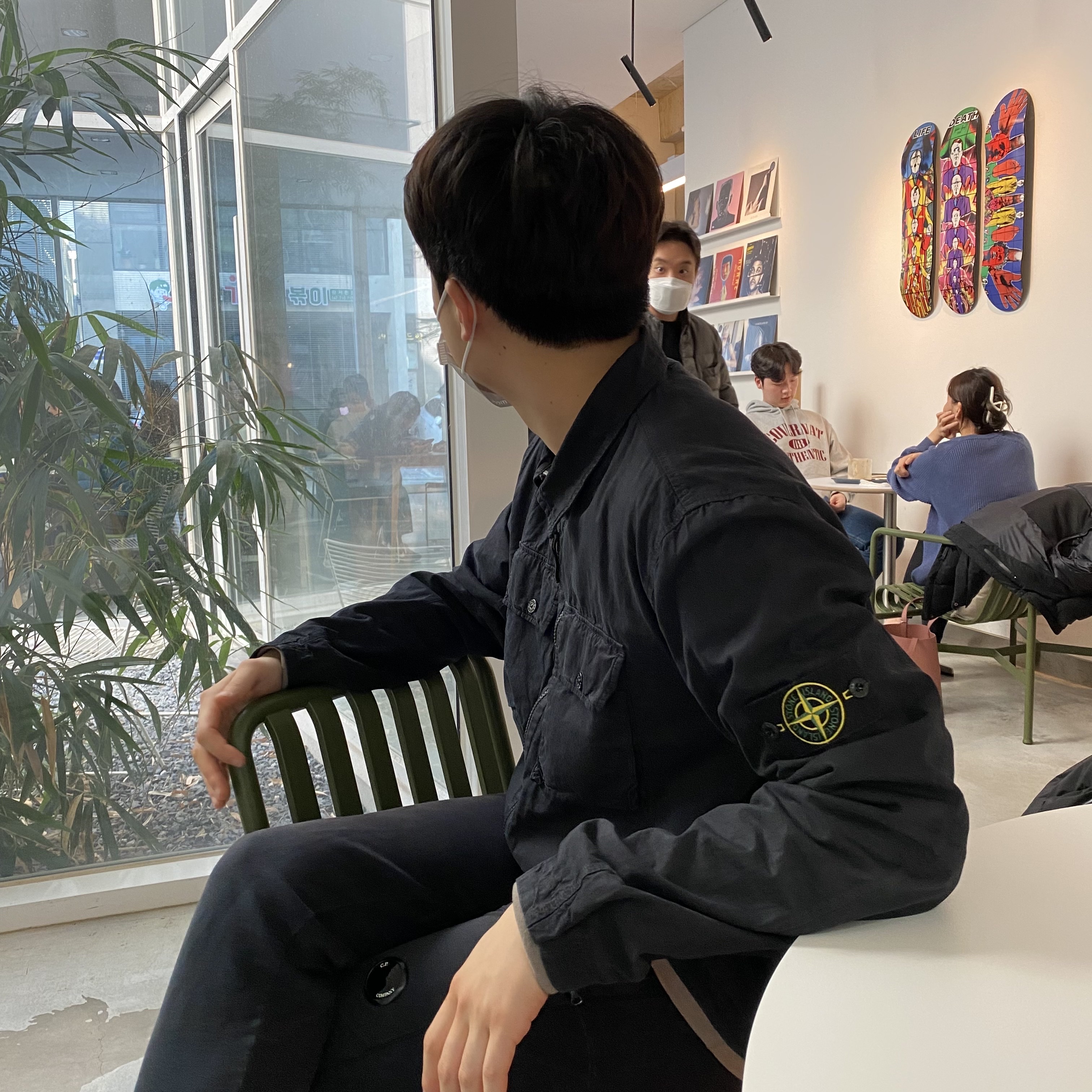 Stone Island 113WN T.CO+OLD Overshirt Black - 21FW 착용 스타일