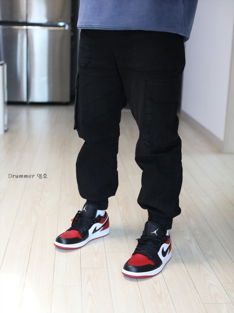 Jordan 1 Low Bred Toe 착용 스타일 - 2