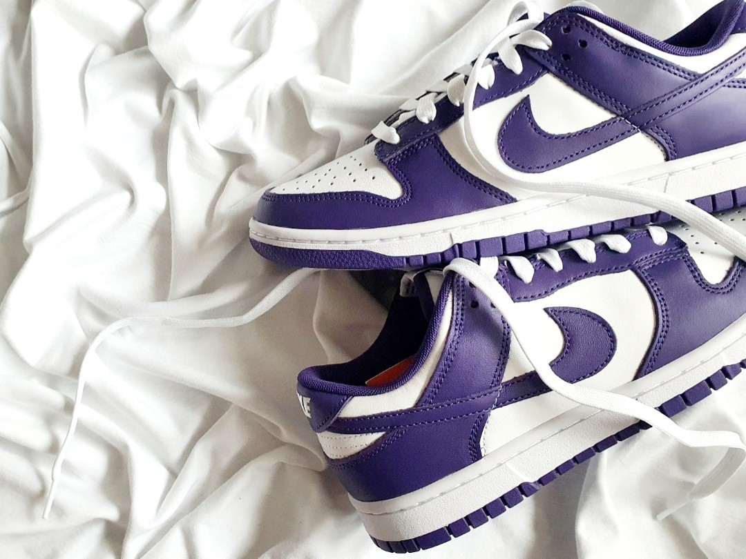 Nike Dunk Low Retro Championship Court Purple 착용 스타일 - 2