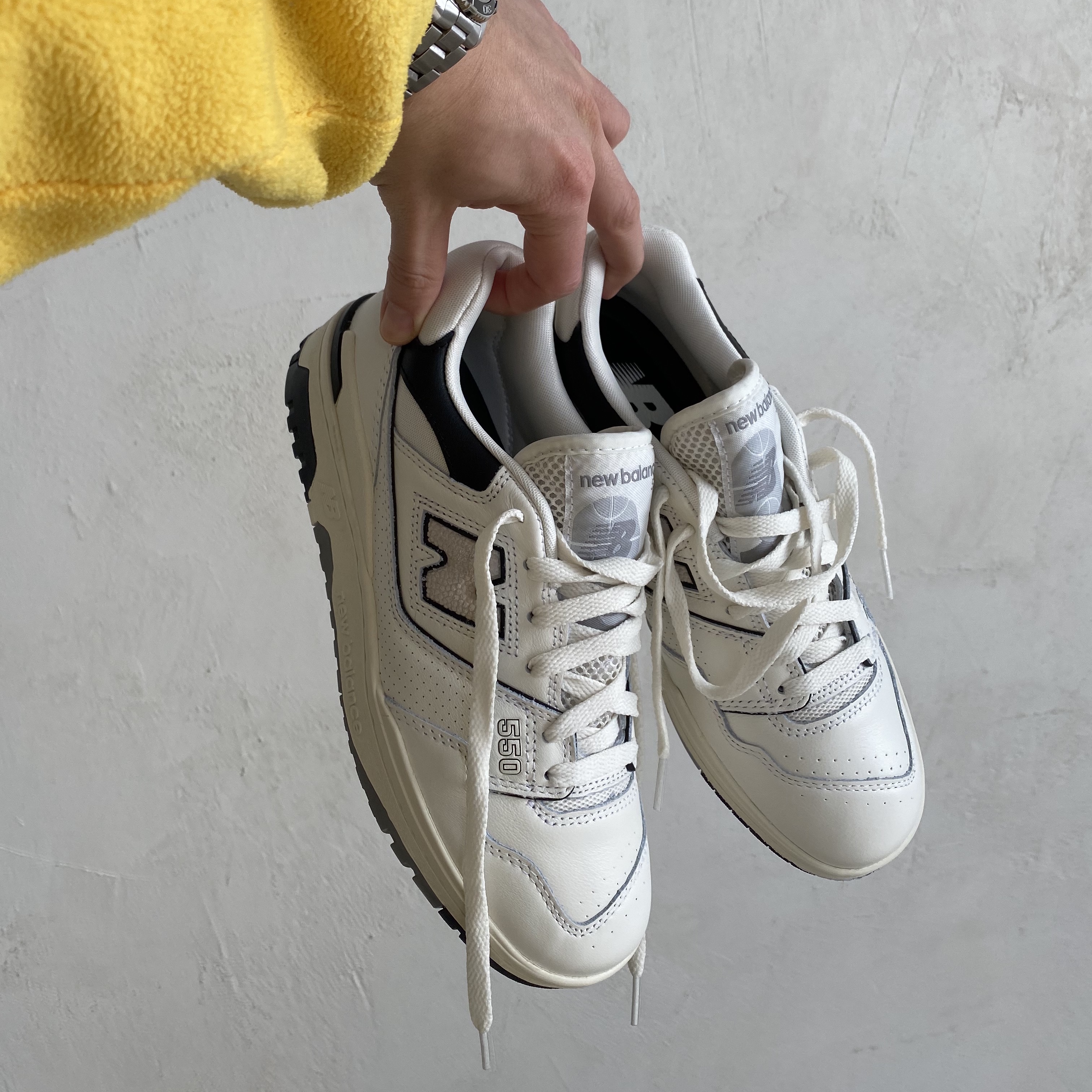 New Balance x Aime Leon Dore 550 Green Yellow, New Balance x Aime Leon Dore 550 Navy Red 착용 스타일 - 2