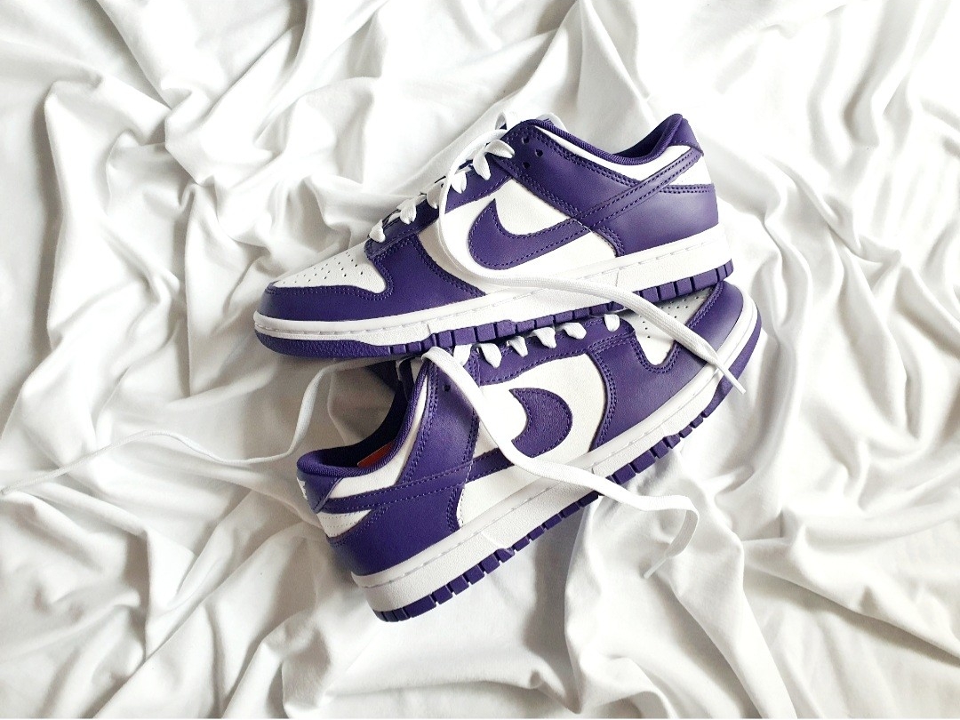 Nike Dunk Low Retro Championship Court Purple 착용 스타일 - 1