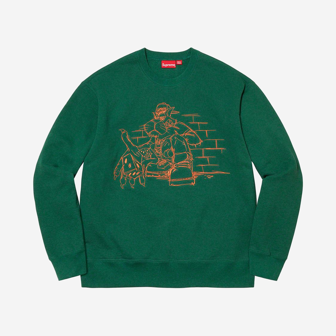 Supreme Dice Crewneck Dark Green - 21FW 상세 이미지 1