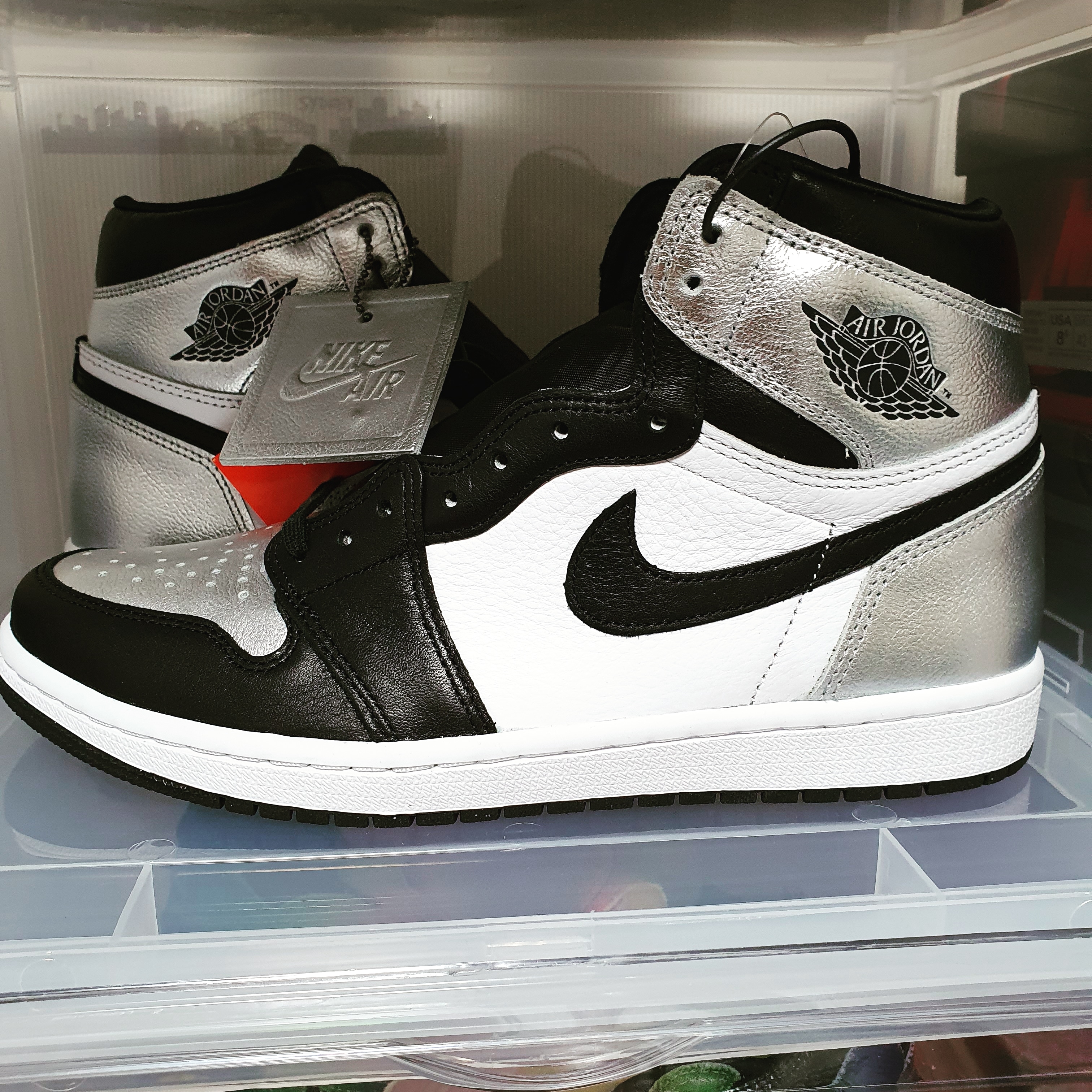 (W) Jordan 1 Retro High OG Silver Toe 착용 스타일