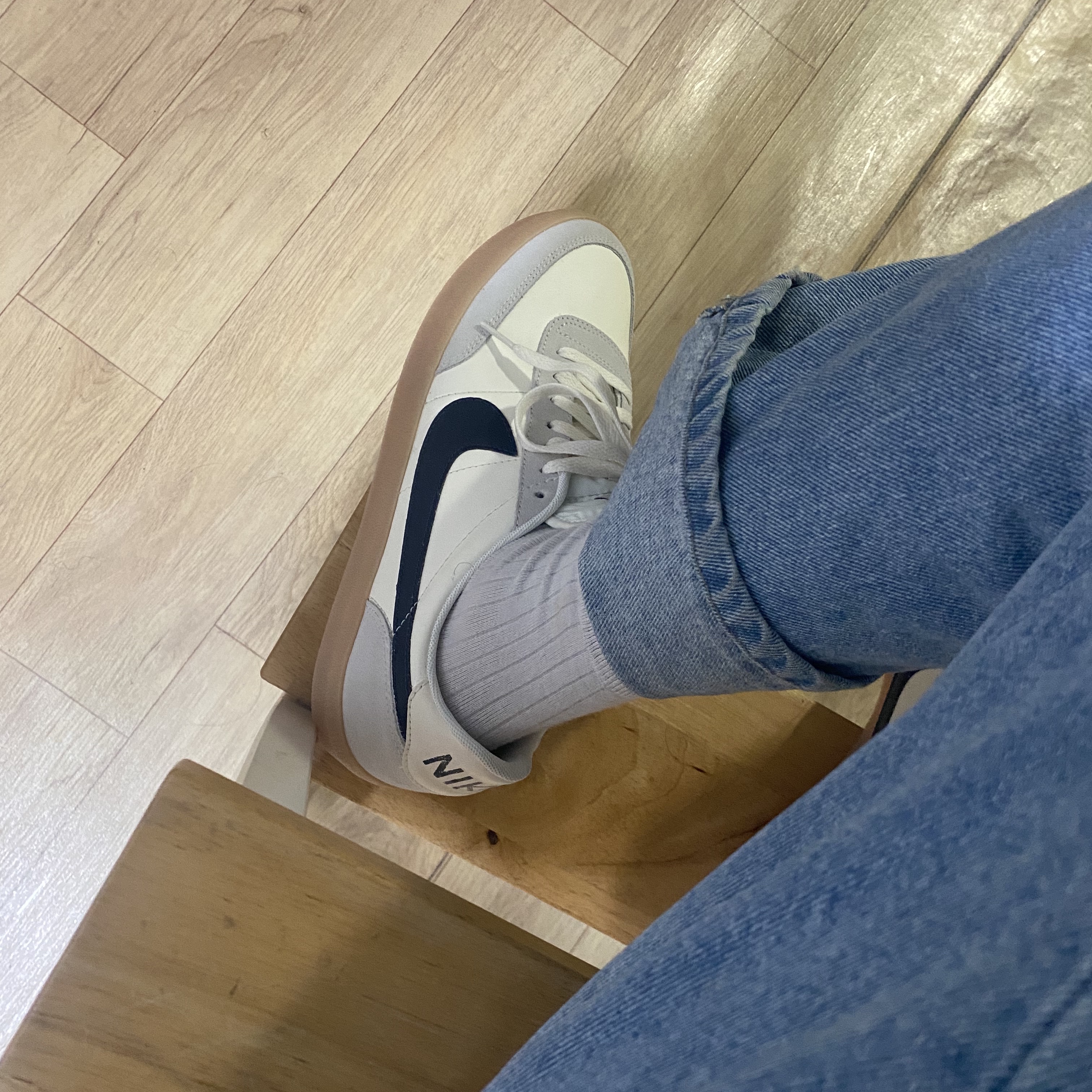Nike x J.Crew Killshot 2 Sail Midnight Navy 착용 스타일