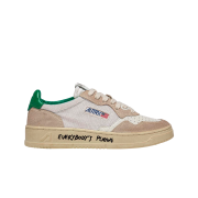 Autry Medalist Low Leather Mesh Sneakers White Green