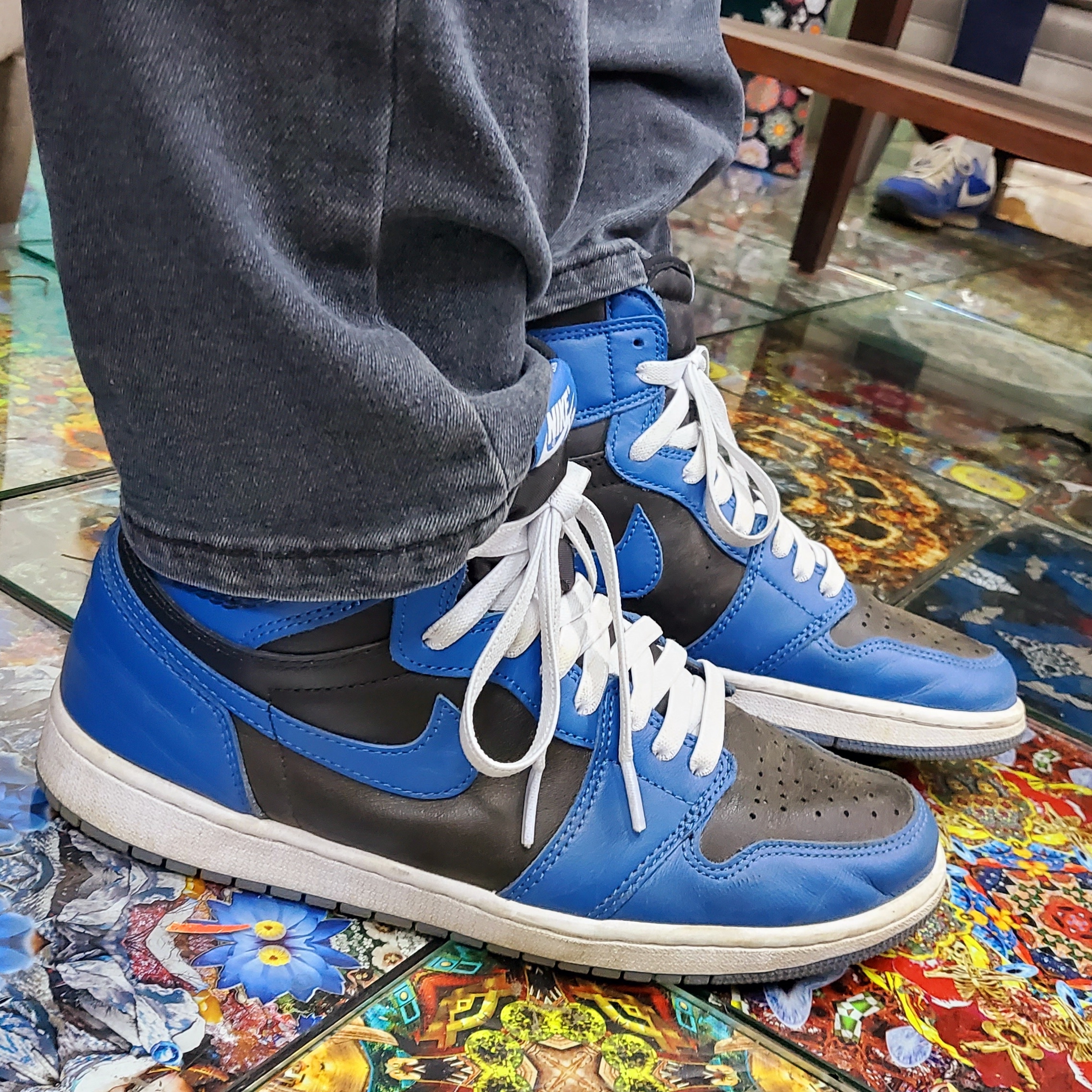 Jordan 1 Retro High OG Dark Marina Blue 착용 스타일 - 3