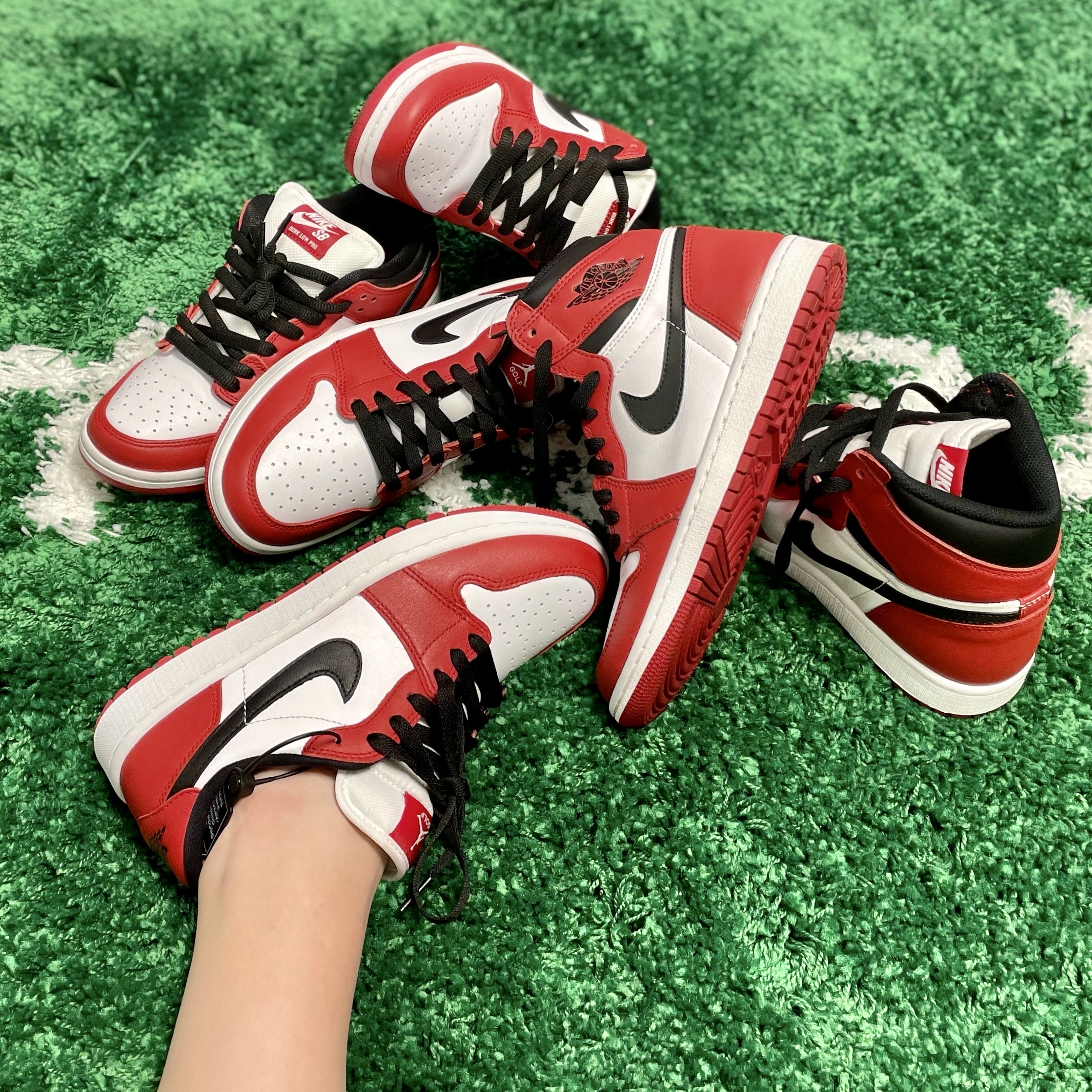 Jordan 1 Low Golf Chicago, Nike SB Dunk Low Pro Chicago 착용 스타일