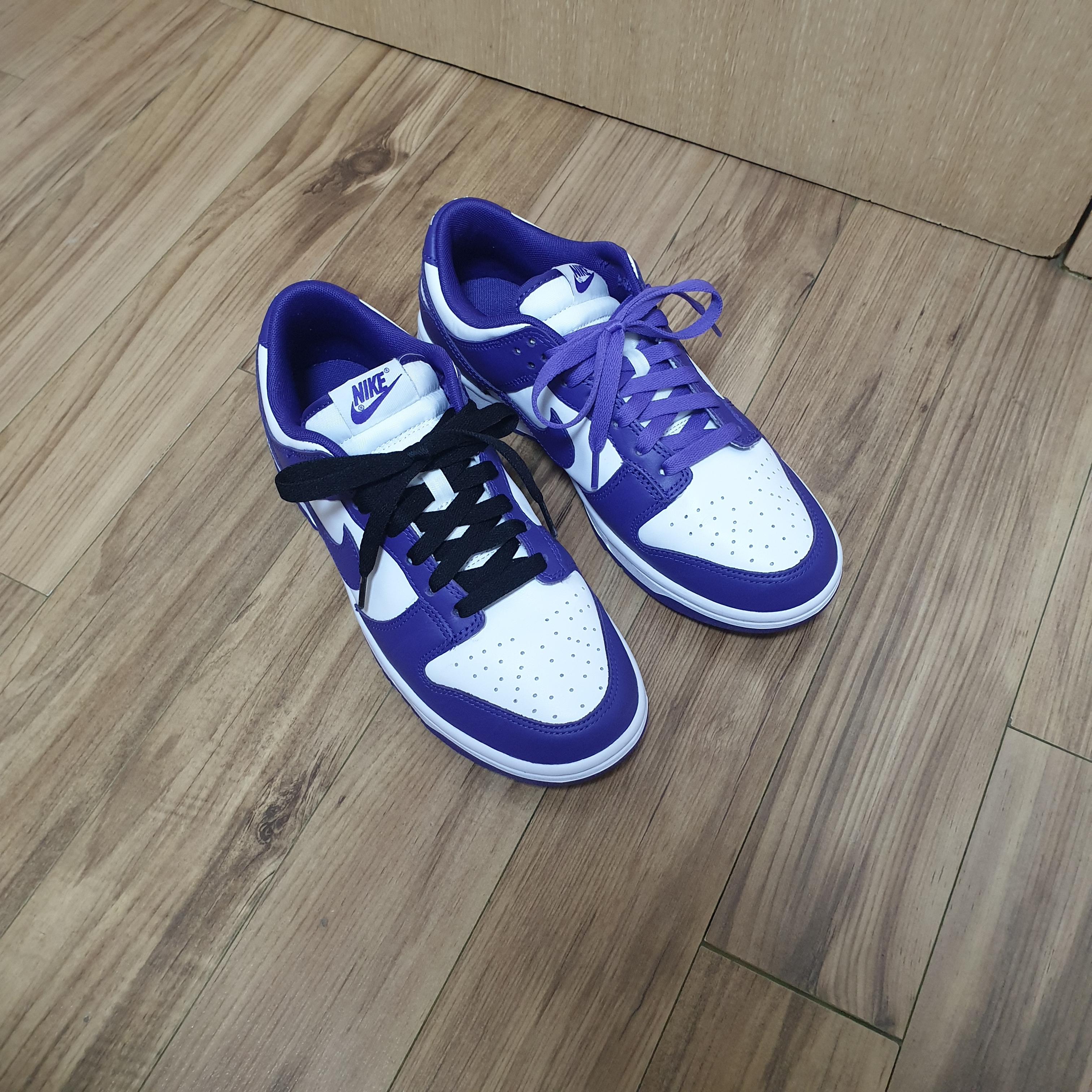 Nike Dunk Low Retro Championship Court Purple 착용 스타일 - 1