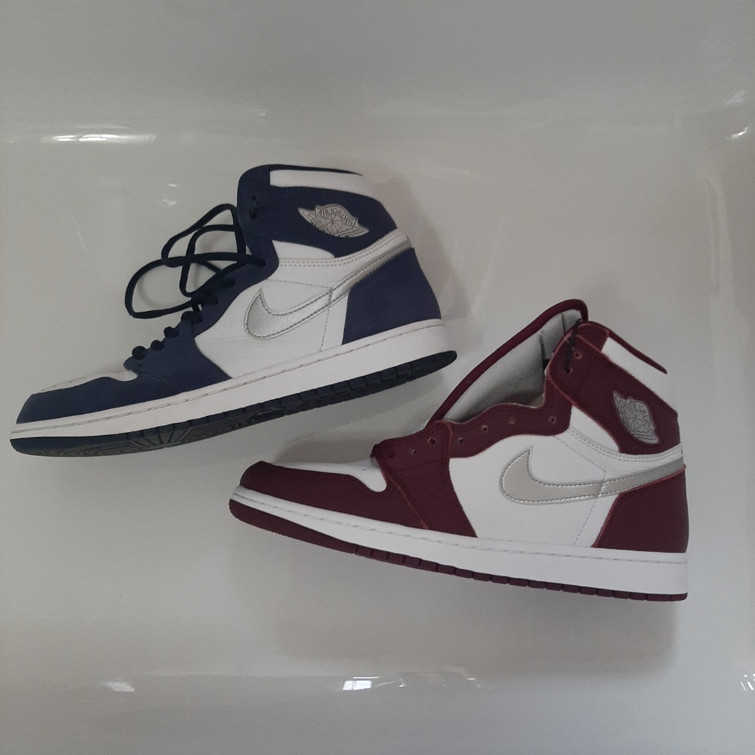 Jordan 1 Retro High OG Bordeaux, Jordan 1 Retro High OG CO.JP Midnight Navy 착용 스타일