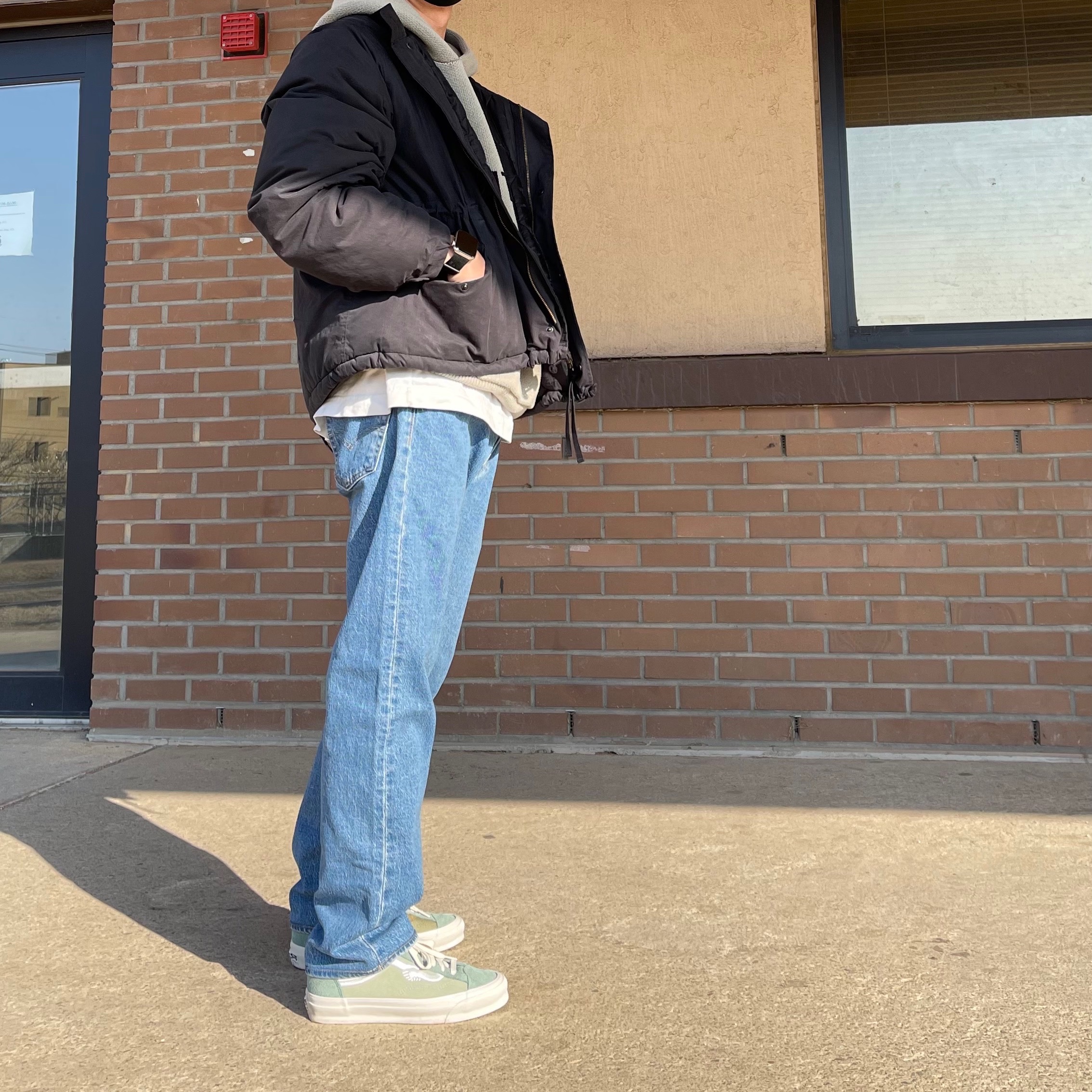 Vans Vault x Notre OG Style 36 LX Green, Essentials Knit Pullover Hoodie Pistachio - 21FW 착용 스타일 - 1