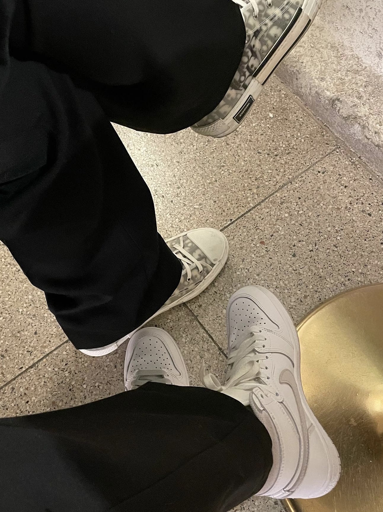 Jordan 1 High 85 Neutral Grey, Dior B23 High Dior Oblique White & Black 착용 스타일 - 2