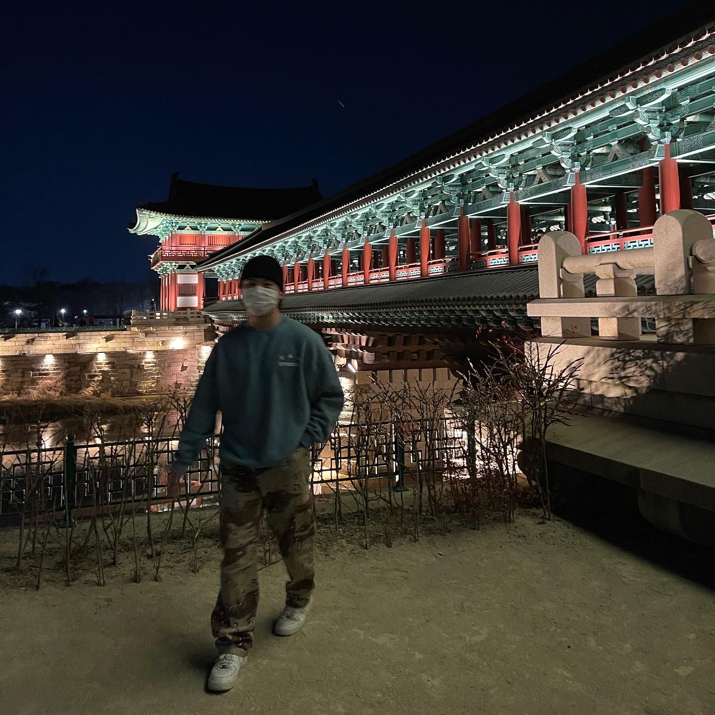 IAB Studio Crewneck Sky Blue, Nike Air Force 1 '07 Low White 착용 스타일 - 4