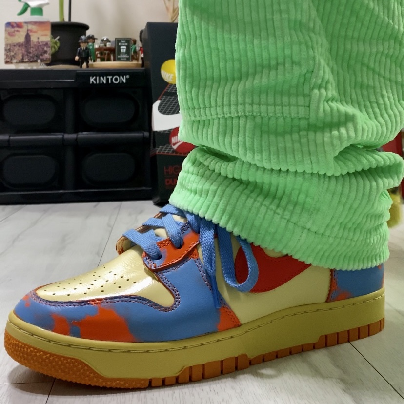 Nike Dunk High 1985 SP Yellow Acid Wash, Nike Dunk High 1985 SP Orange Acid Wash 착용 스타일 - 2