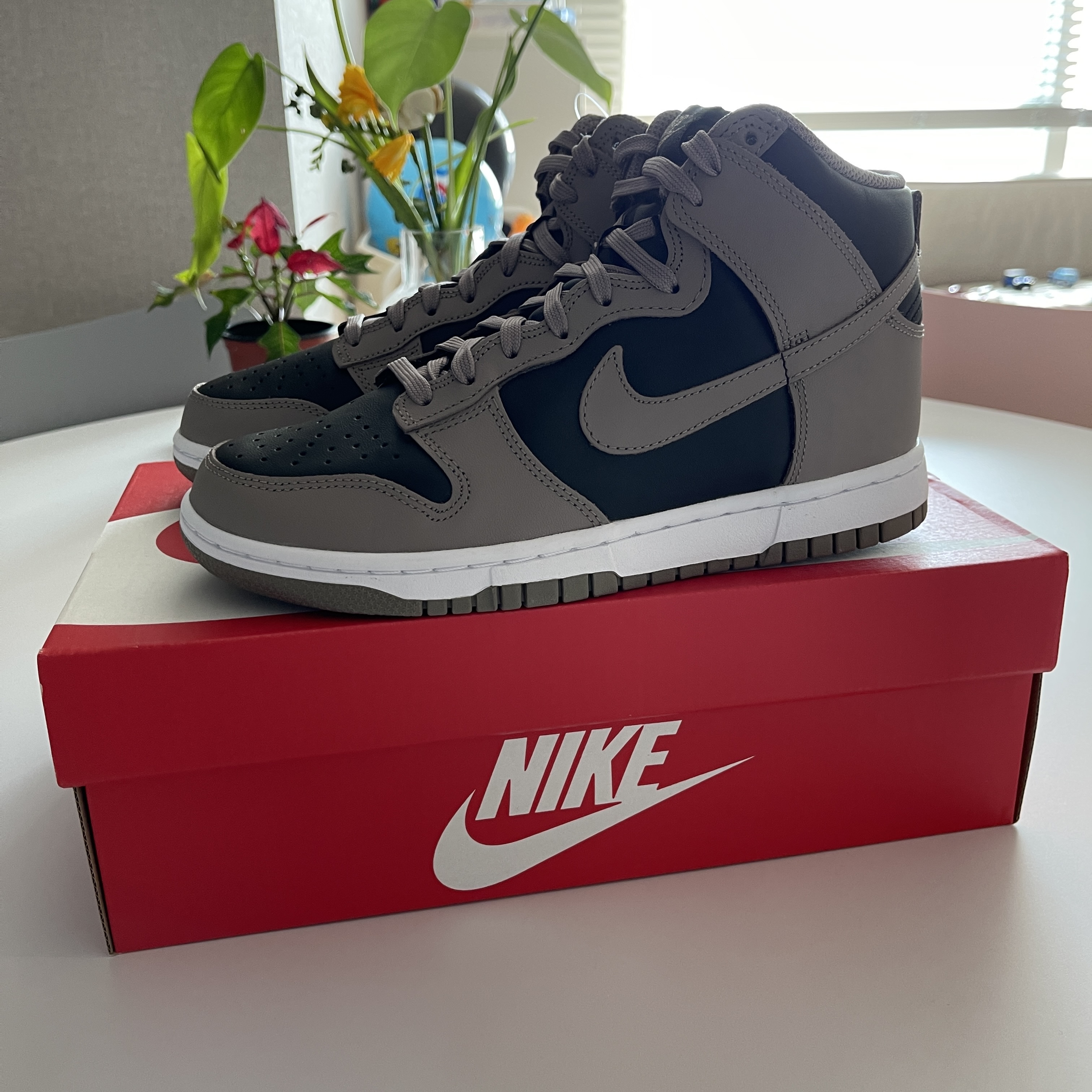 (W) Nike Dunk High Moon Fossil 착용 스타일 - 3