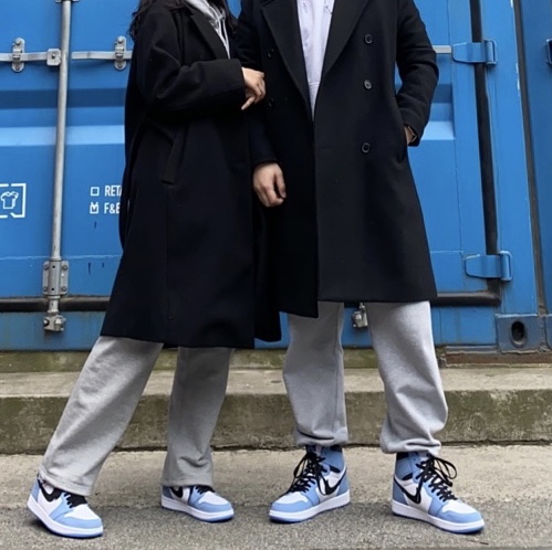 Jordan 1 Retro High OG University Blue, Stussy 8 Ball Hoodie Ash Heather - 21FW 착용 스타일