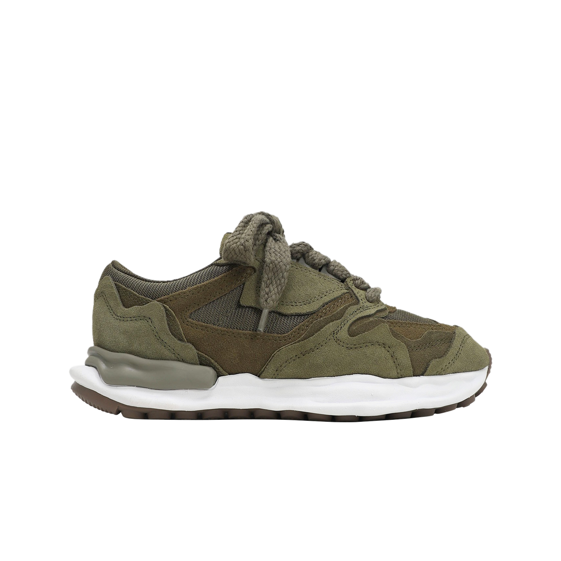 메종 미하라 야스히로 OG 솔 브로큰 디테일 러닝 스니커즈 카키(Maison Mihara Yasuhiro OG Sole Broken Detail Running Sneakers Khaki) - 1