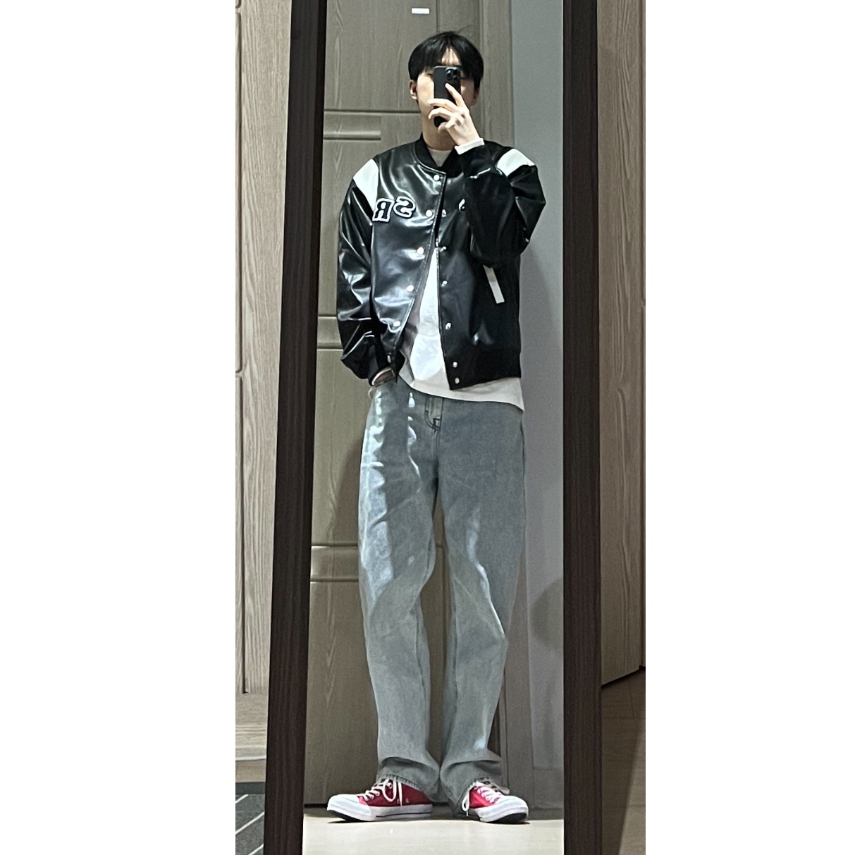 Converse Chuck Taylor All Star Core High Red 착용 스타일