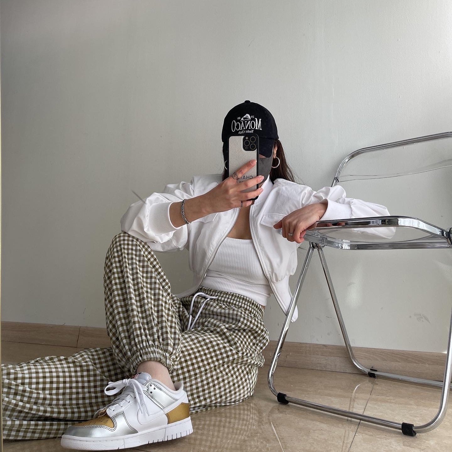 (W) Nike Dunk Low SE Heirloom 착용 스타일 - 1