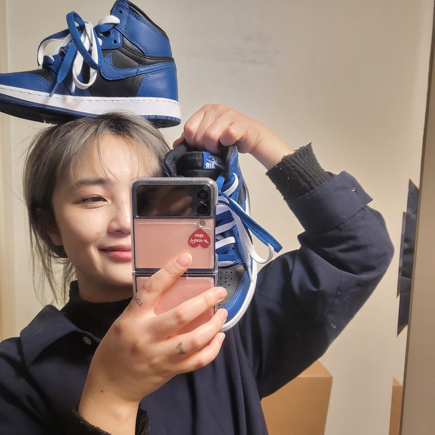 (GS) Jordan 1 Retro High OG Dark Marina Blue, Jordan 1 Retro High OG Dark Marina Blue 착용 스타일