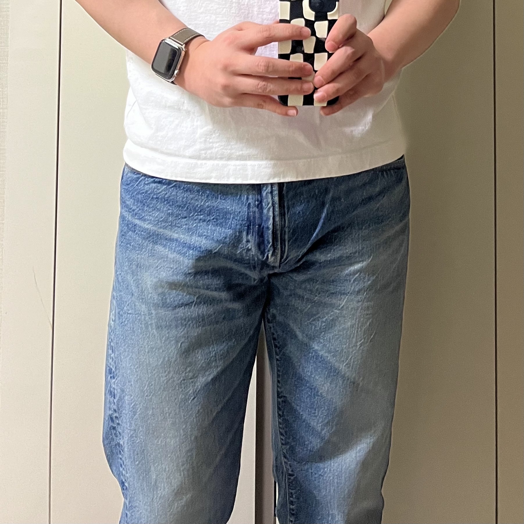 Warehouse & Co. Lot 2nd-Hand 1105 Pants Used Wash Light Indigo 착용 스타일
