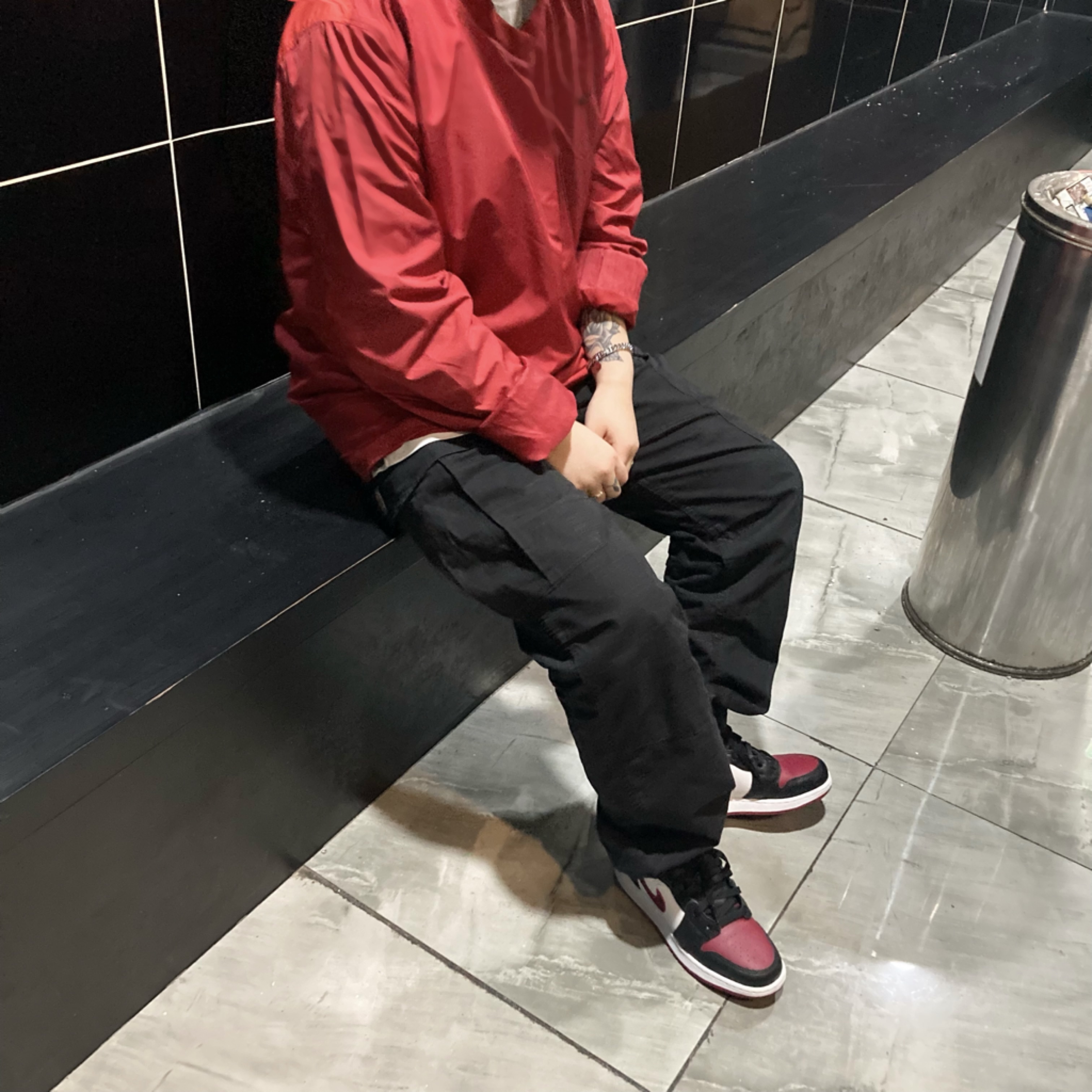 (GS) Jordan 1 Mid Noble Red 착용 스타일