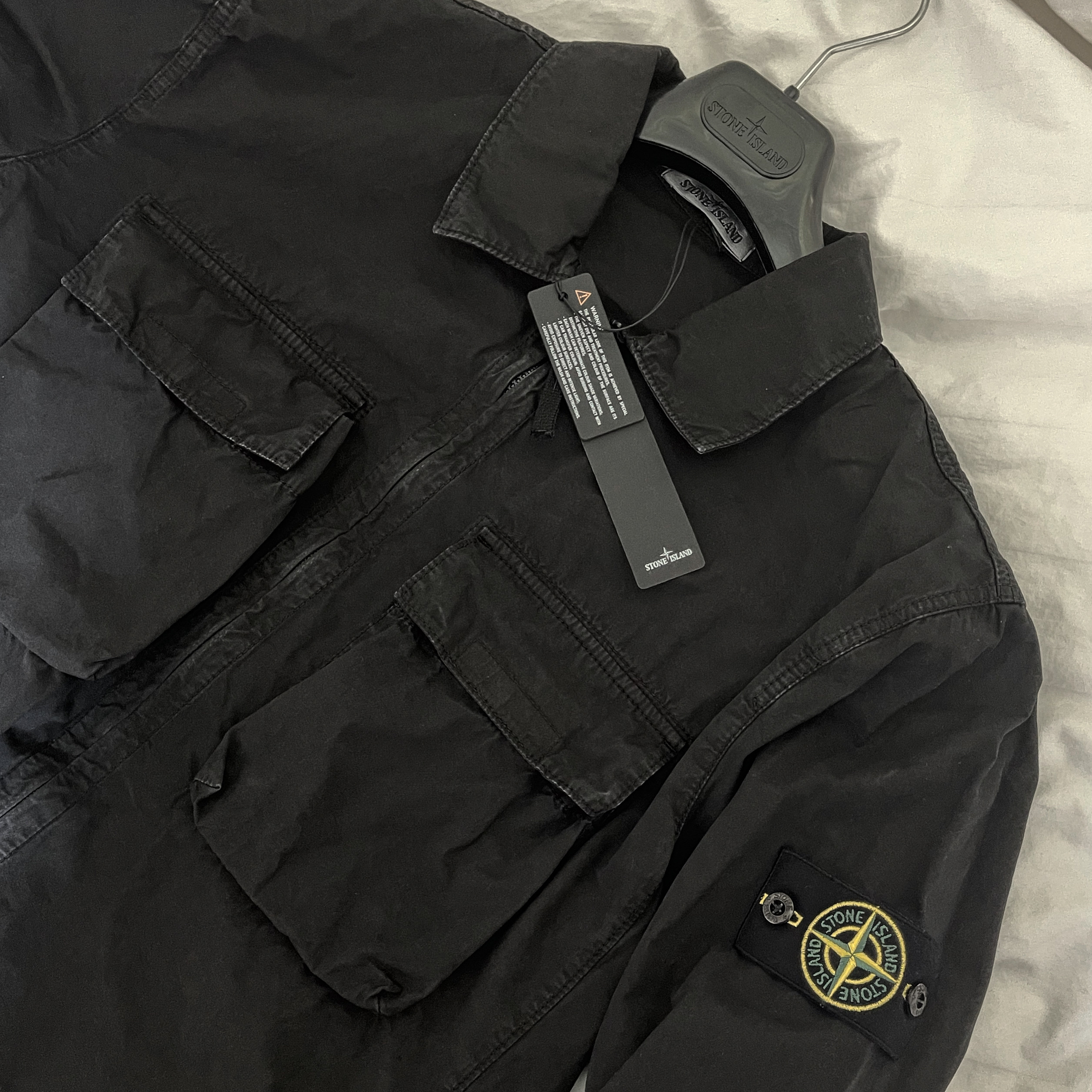 Stone Island 114WN T.CO+OLD Overshirt Black - 22SS 착용 스타일