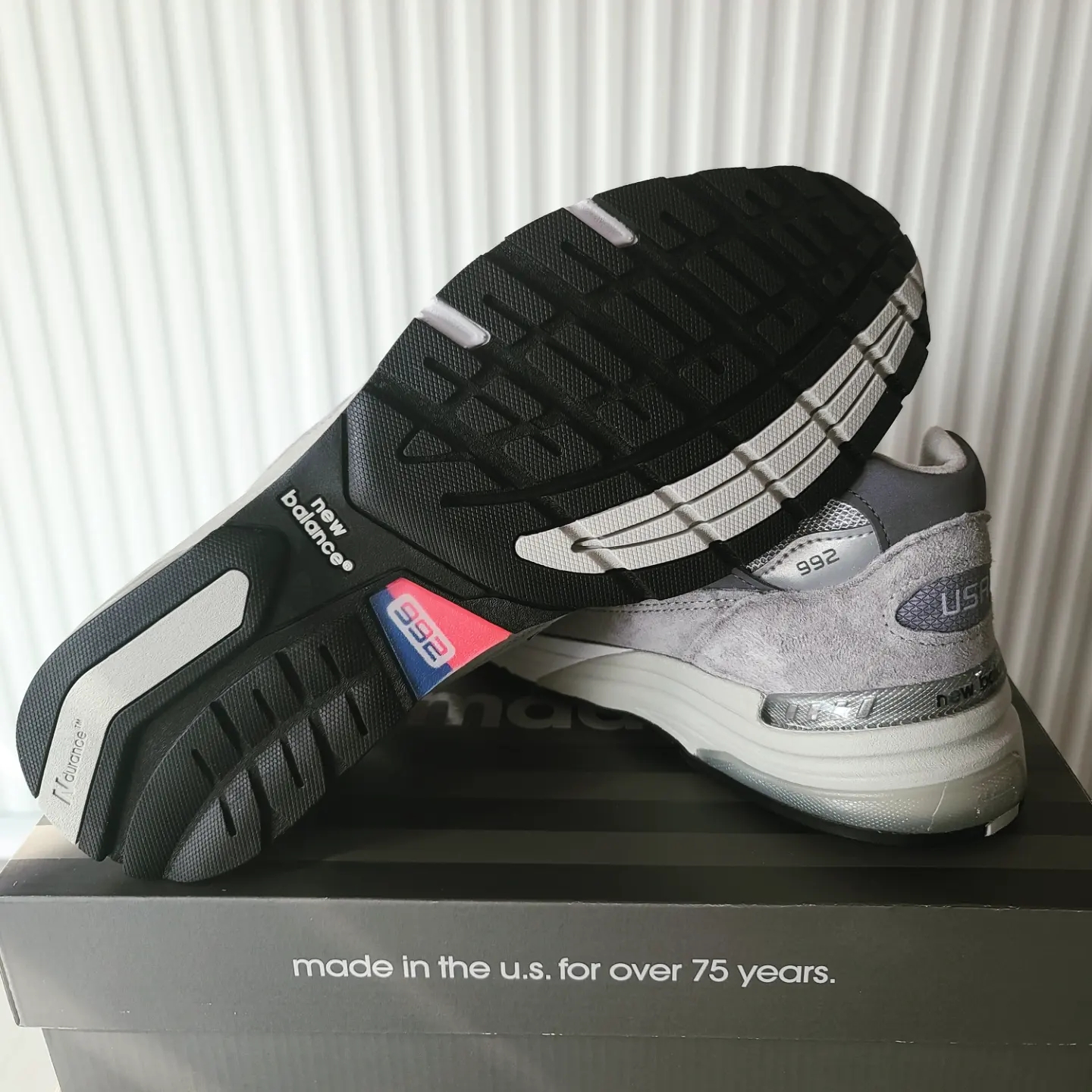 New Balance 992 Made in USA Grey - D Standard 착용 스타일 - 4