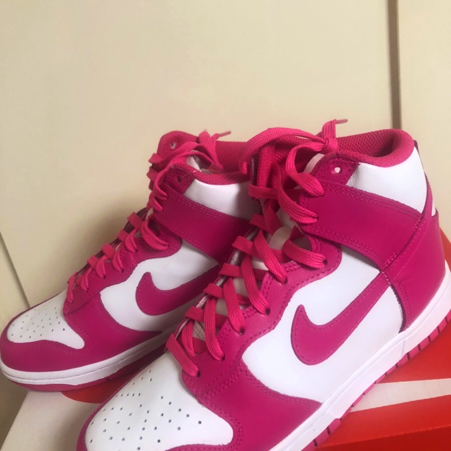 (W) Nike Dunk High Pink Prime 착용 스타일 - 5