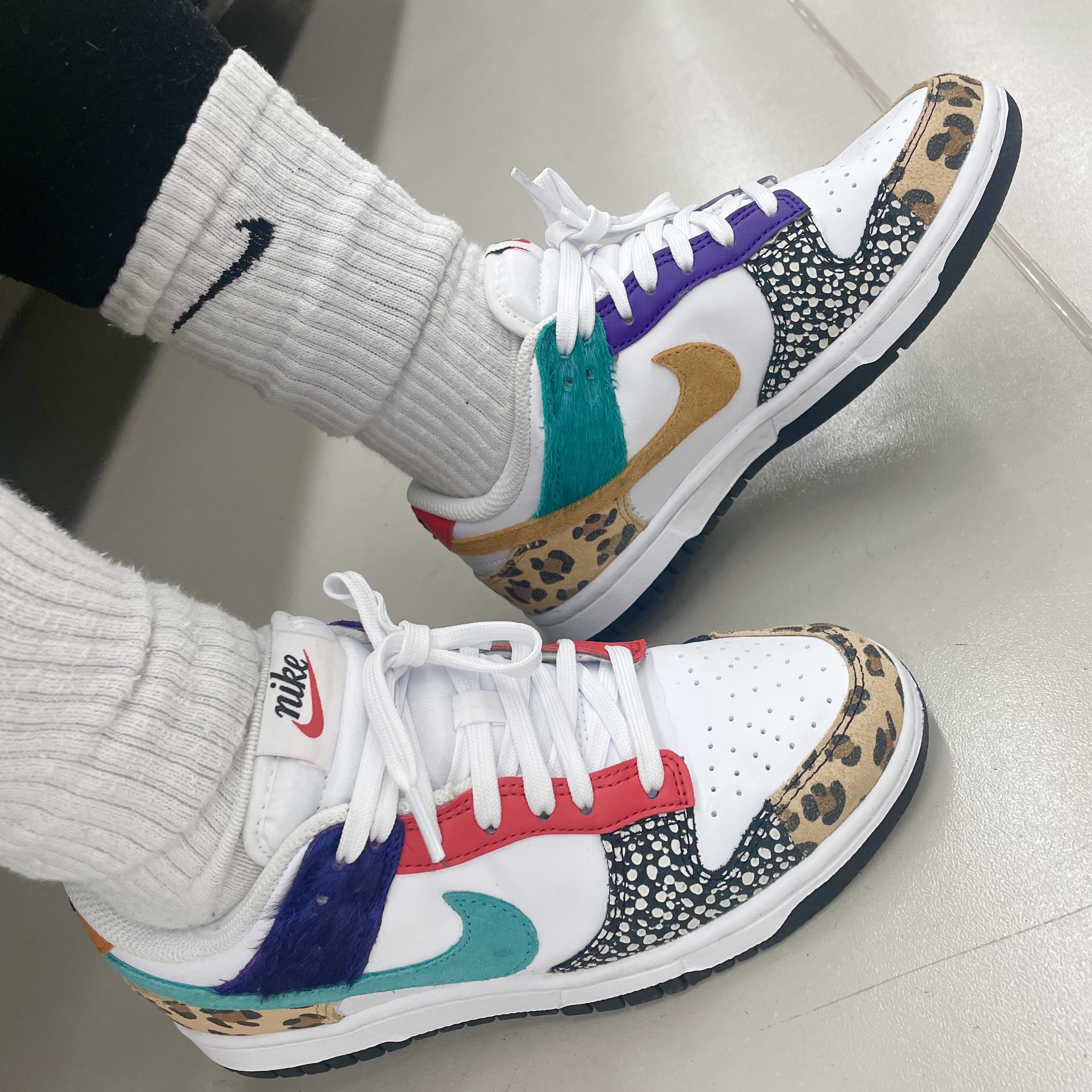 (W) Nike Dunk Low SE Patchwork 착용 스타일 - 2