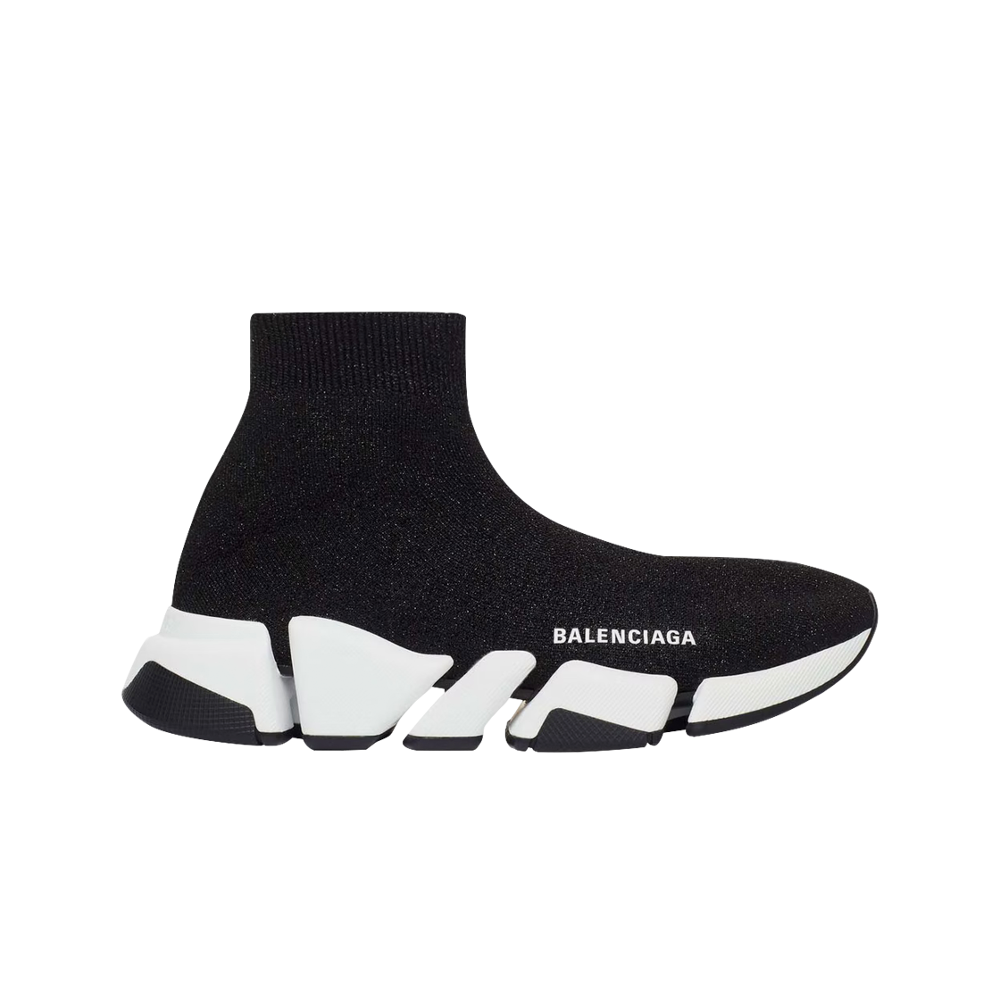 (W) 발렌시아가 스피드 2.0 트레이너 샤이니 블랙 화이트