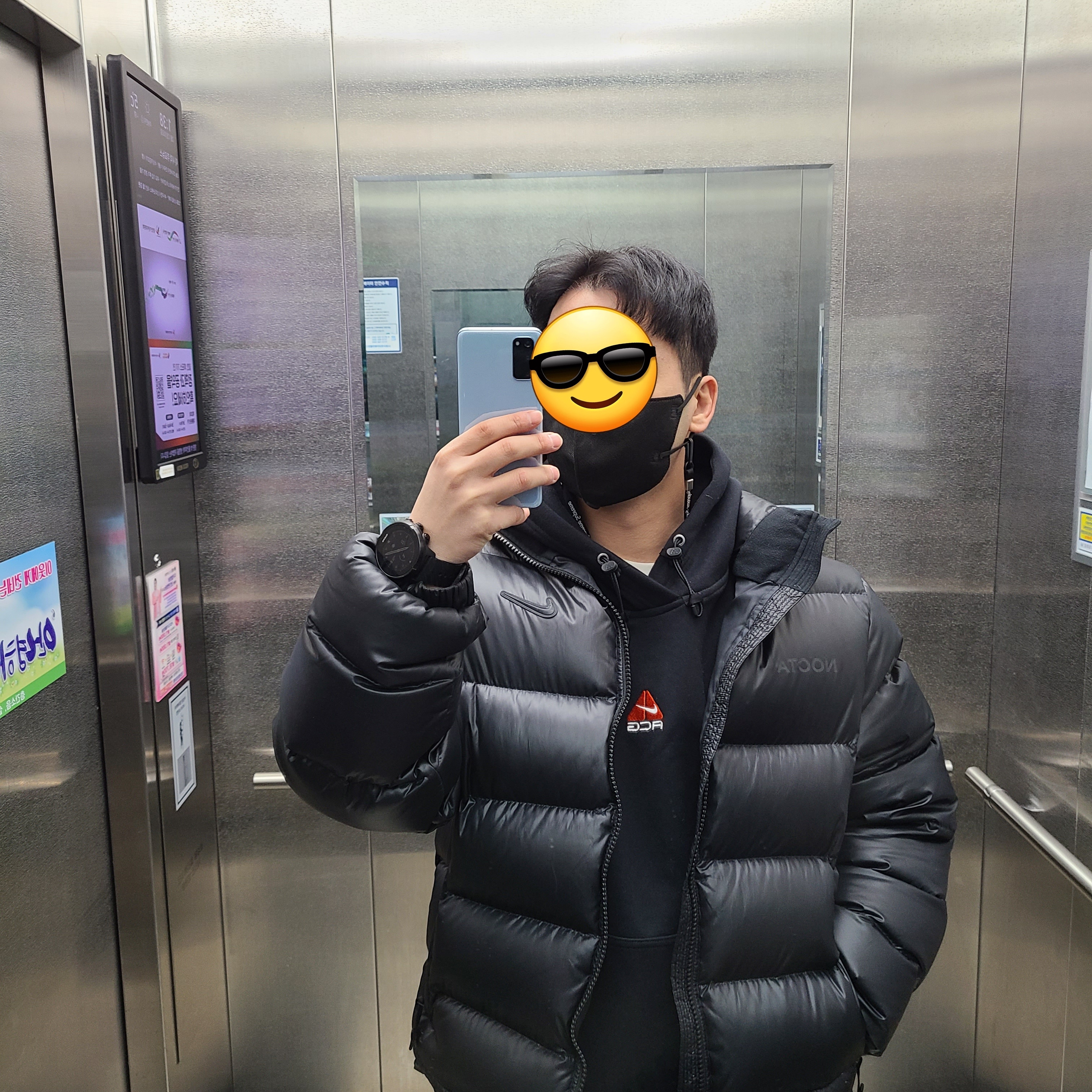 Nike x Drake Nocta Puffer Jacket Black - US/EU 착용 스타일