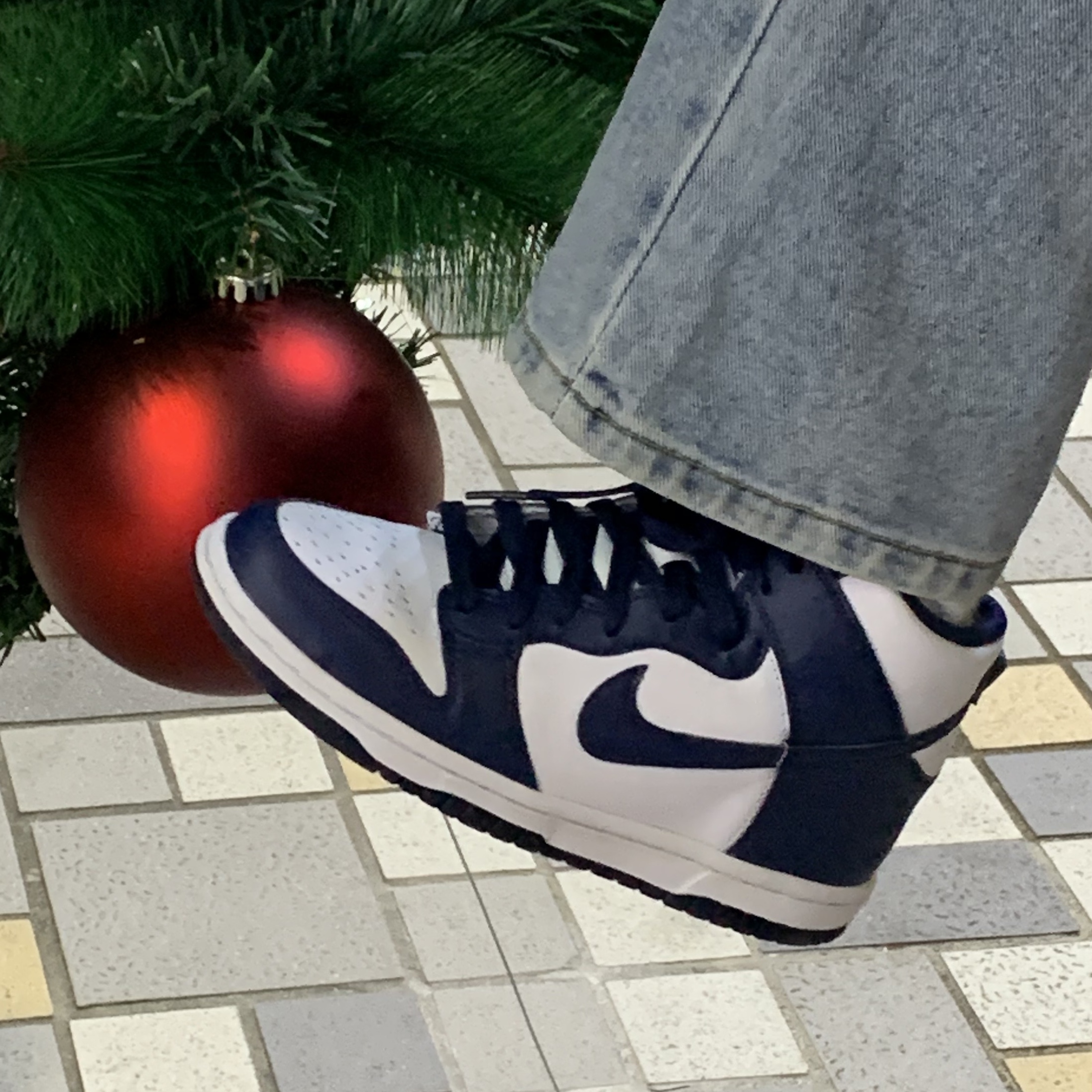 (GS) Nike Dunk High Championship Navy 착용 스타일 - 1