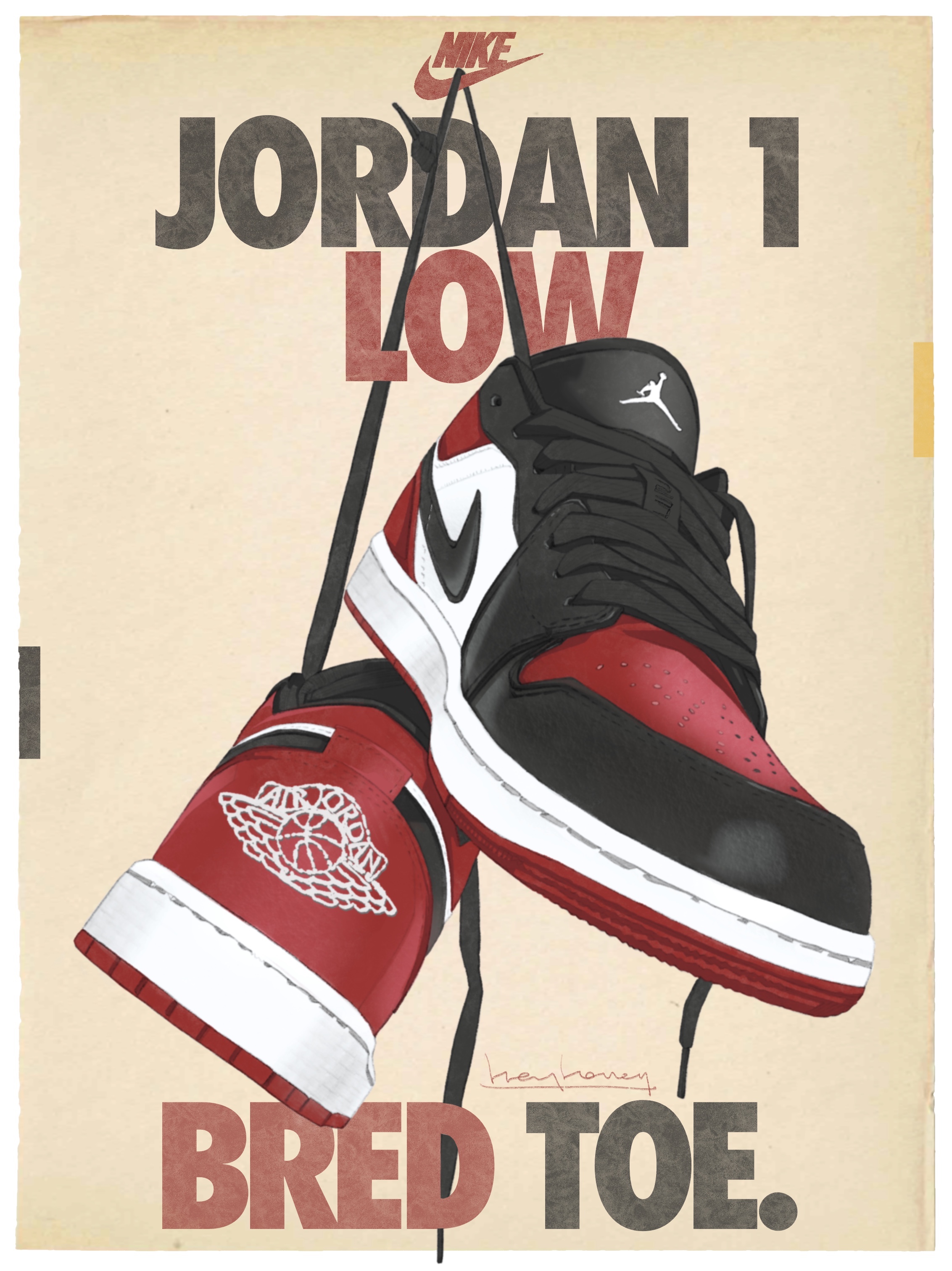 Jordan 1 Low Bred Toe 착용 스타일 - 1
