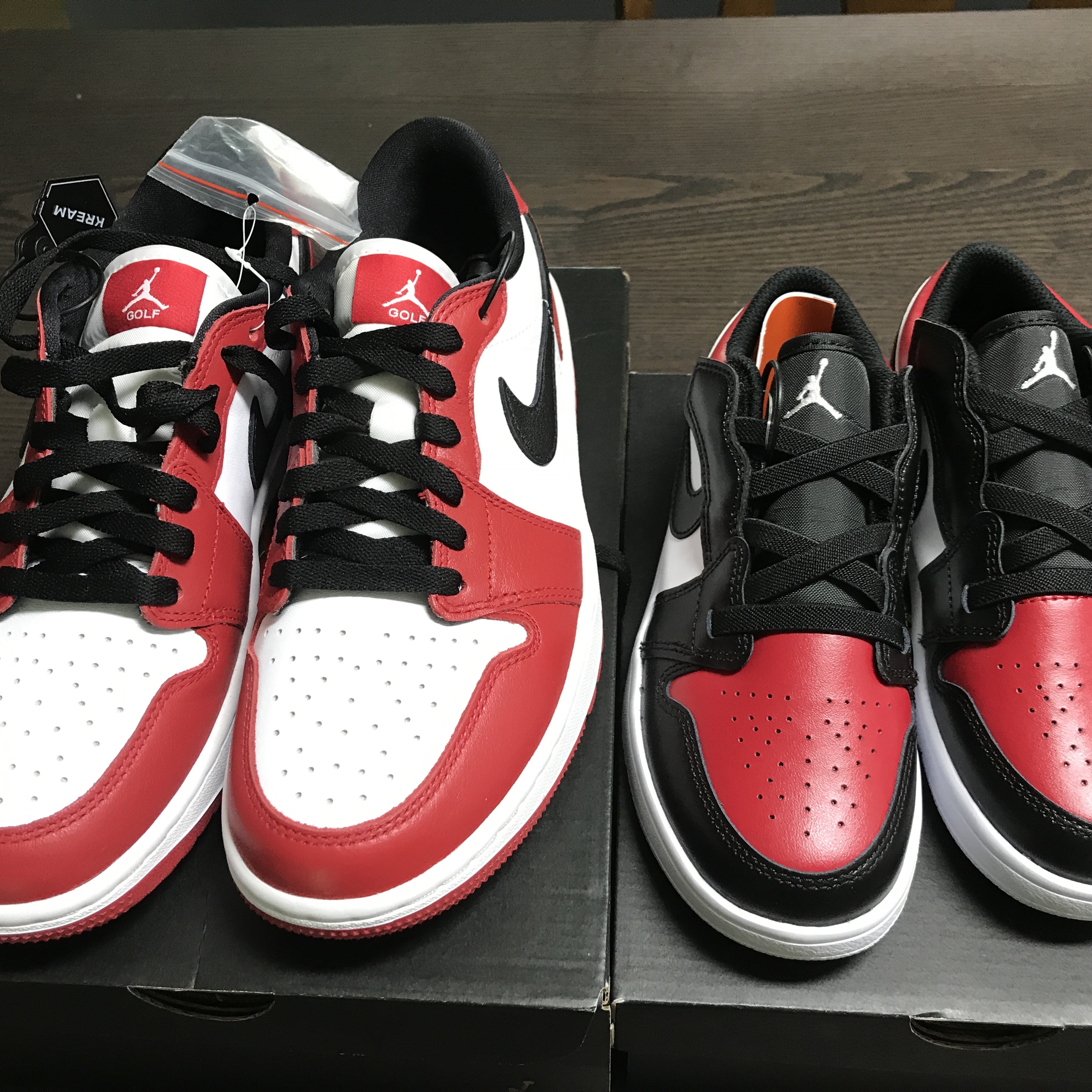 Jordan 1 Low Golf Chicago, (PS) Jordan 1 Low Alt Bred Toe 착용 스타일 - 1