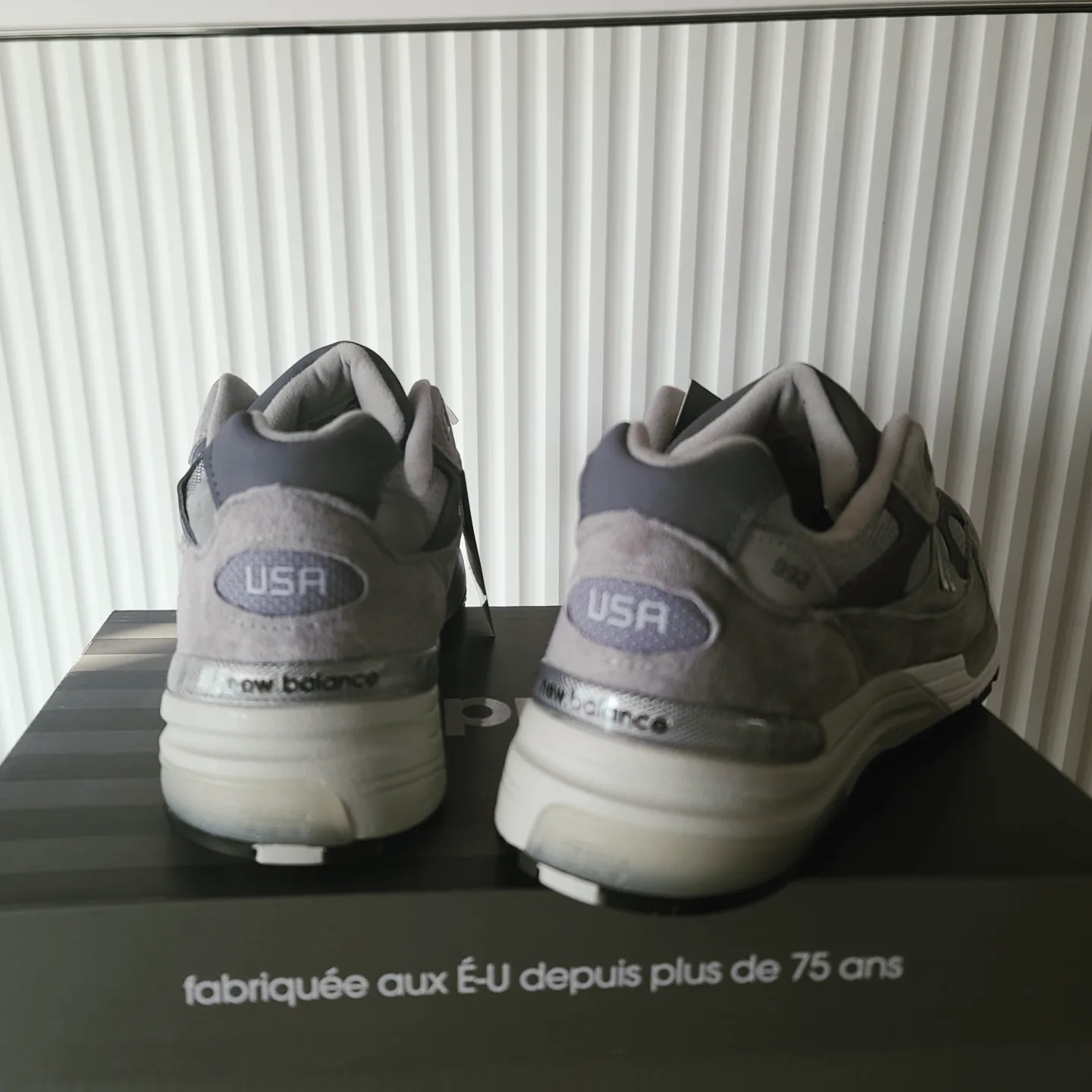 New Balance 992 Made in USA Grey - D Standard 착용 스타일 - 3