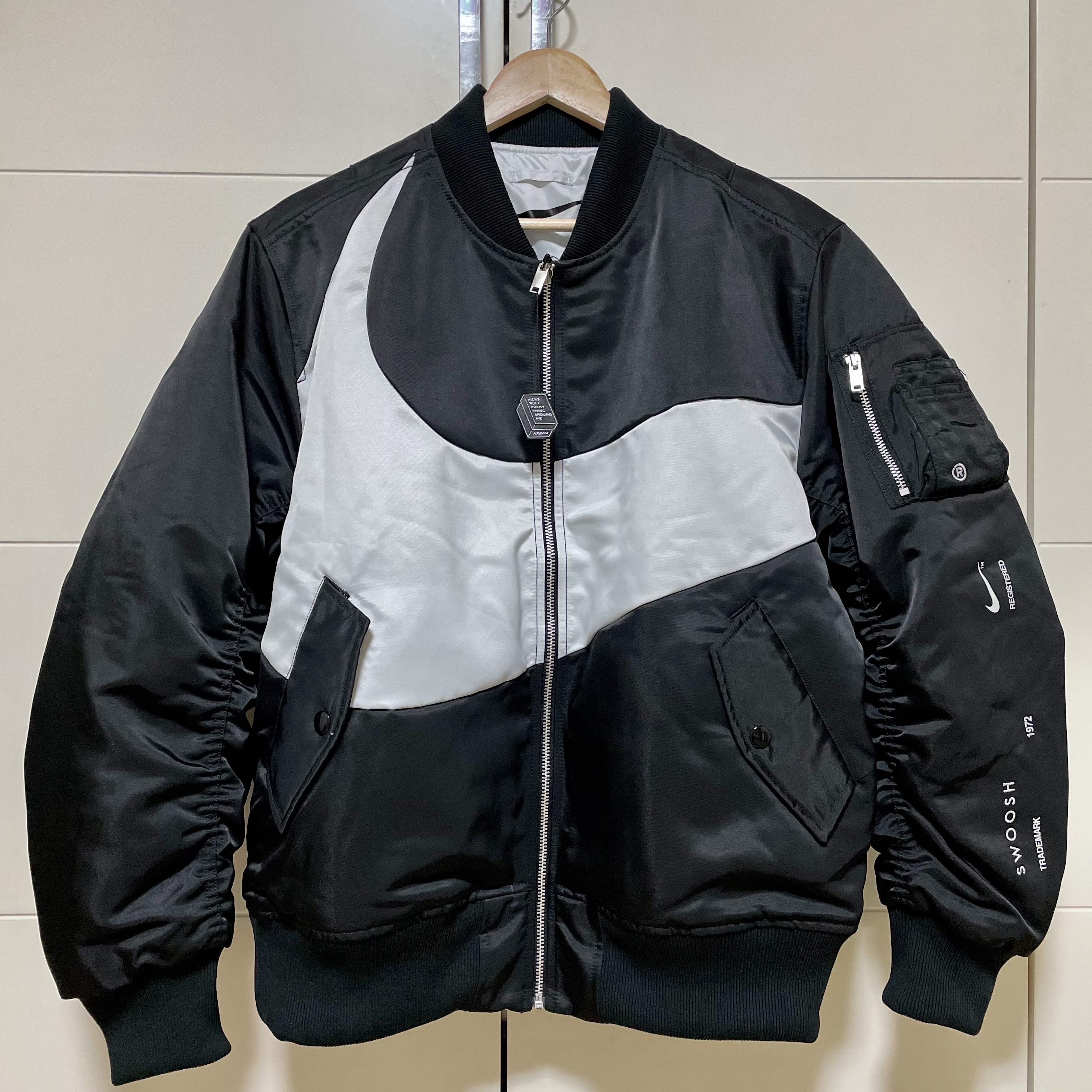 Nike NSW Swoosh Therma-Fit Bomber Black - Asia 착용 스타일 - 1