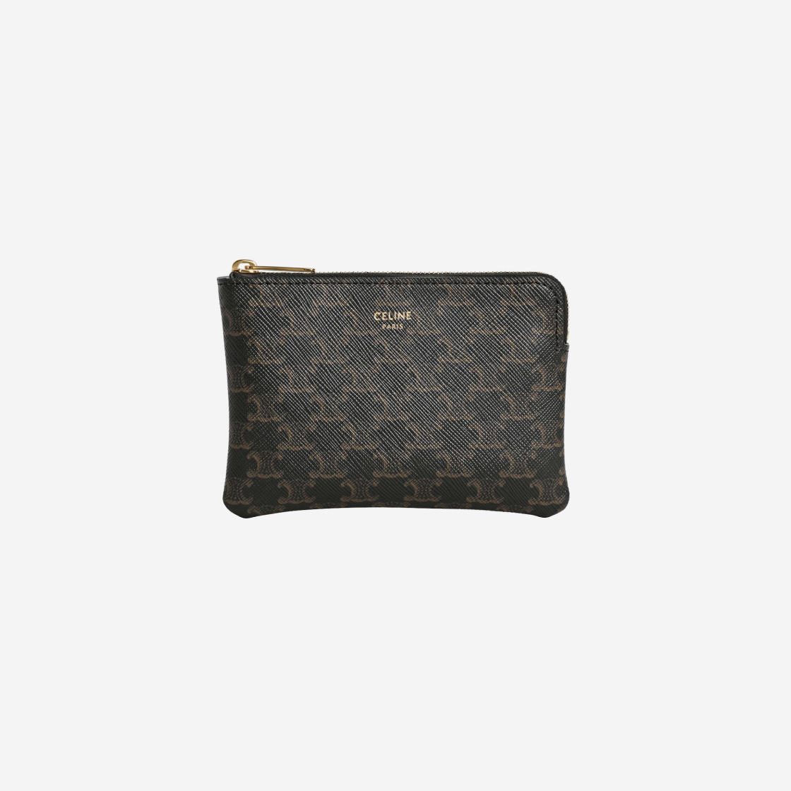10C662BTA-38NO Celine Coin & Card Pouch in Triomphe Canvas Black