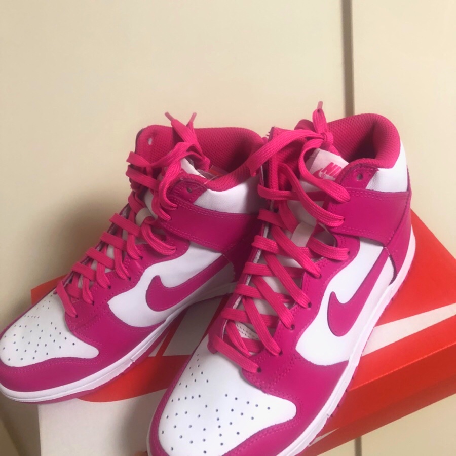 (W) Nike Dunk High Pink Prime 착용 스타일 - 4