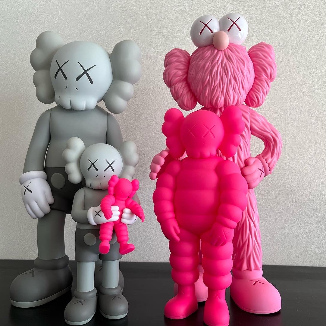 Kaws Family Vinyl Figure Grey Pink 착용 스타일