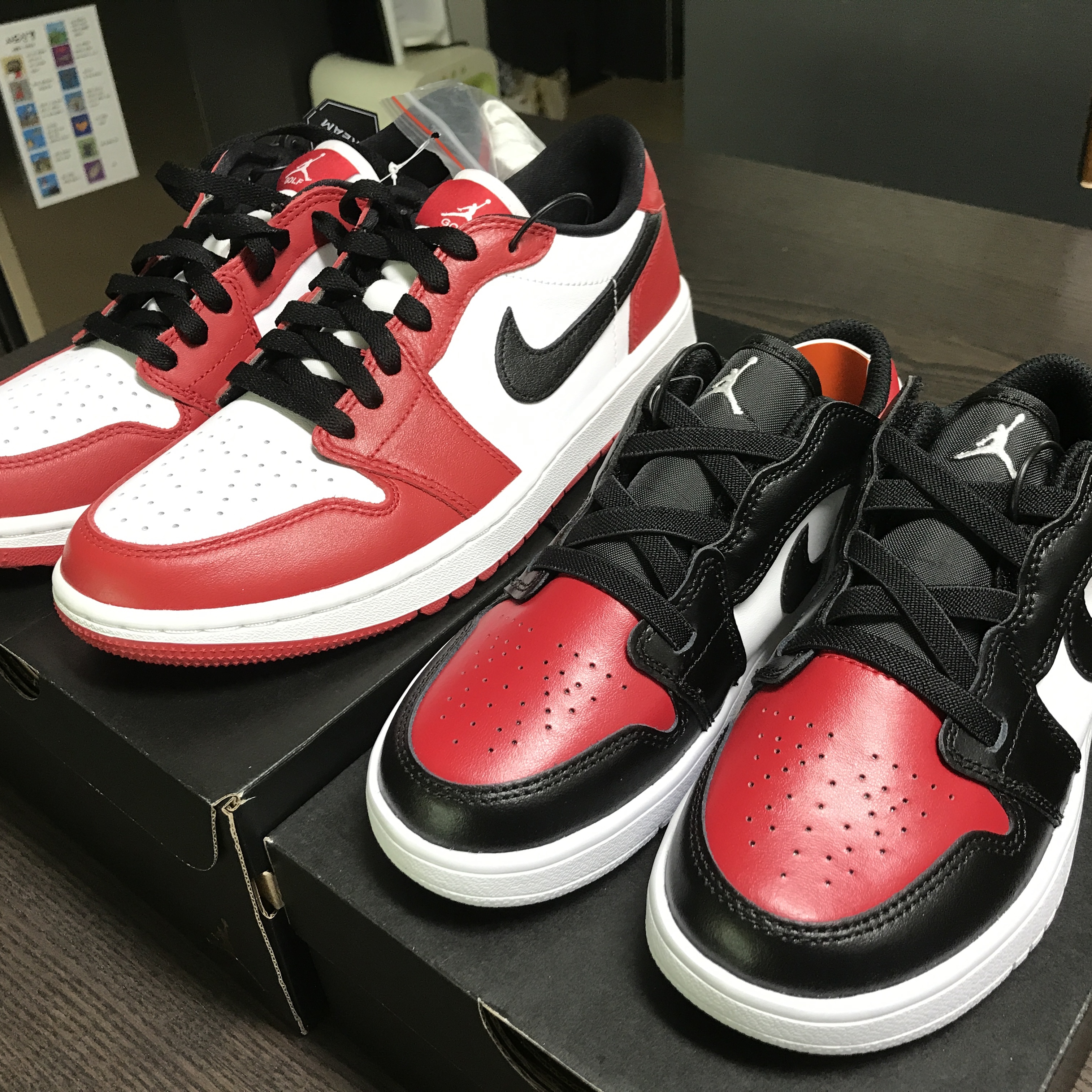 Jordan 1 Low Golf Chicago, (PS) Jordan 1 Low Alt Bred Toe 착용 스타일 - 2