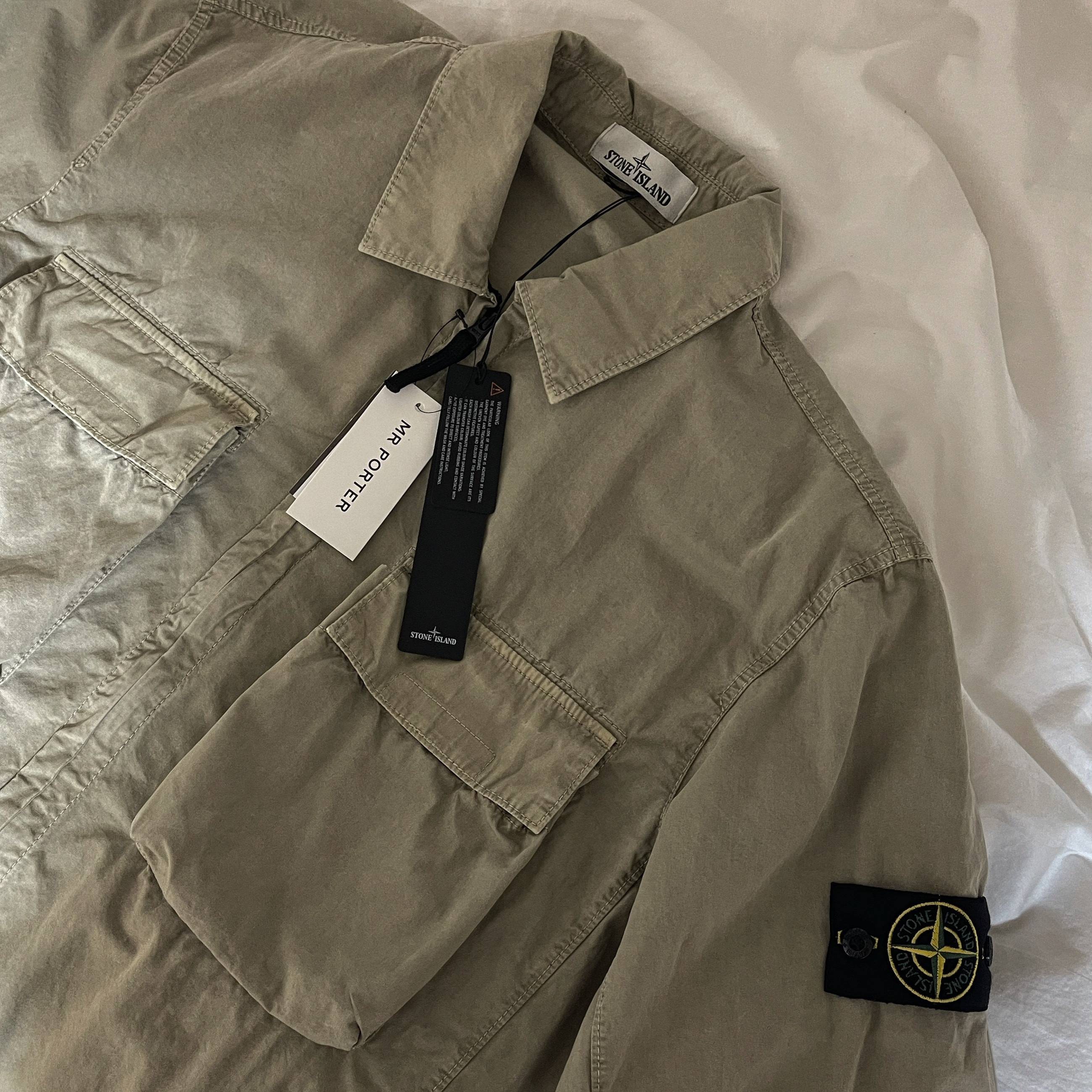 Stone Island 113WN T.CO+OLD Overshirt Ecru - 21FW 착용 스타일