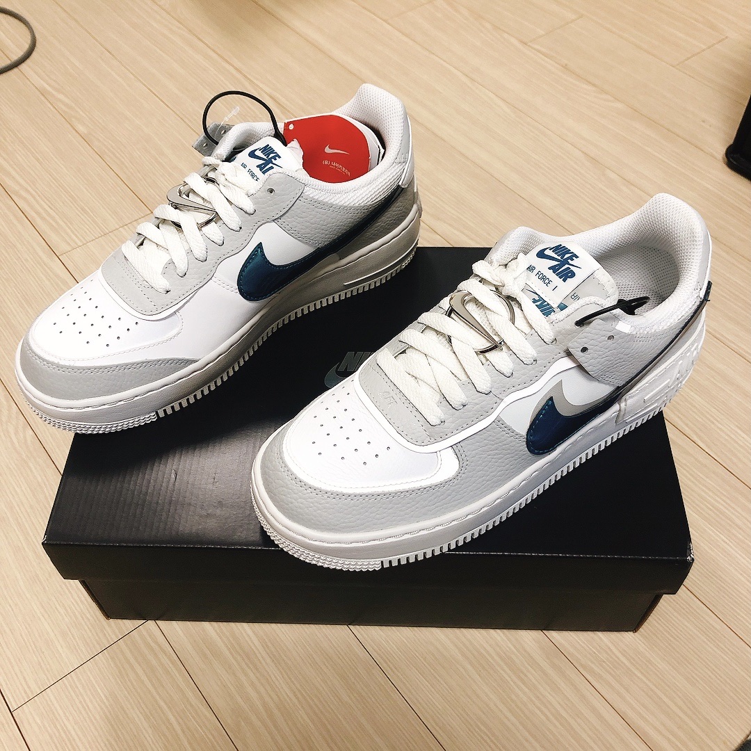 (W) Nike Air Force 1 Shadow Grey Fog Bright Spruce 착용 스타일 - 5