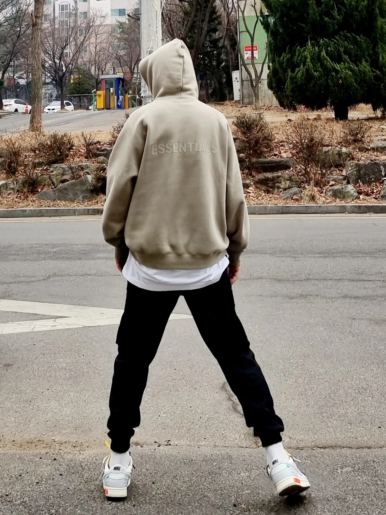 Essentials Pull-Over Hoodie Pistachio - 21FW, Nike x Off-White Dunk Low The 50 - Lot 46 착용 스타일 - 2